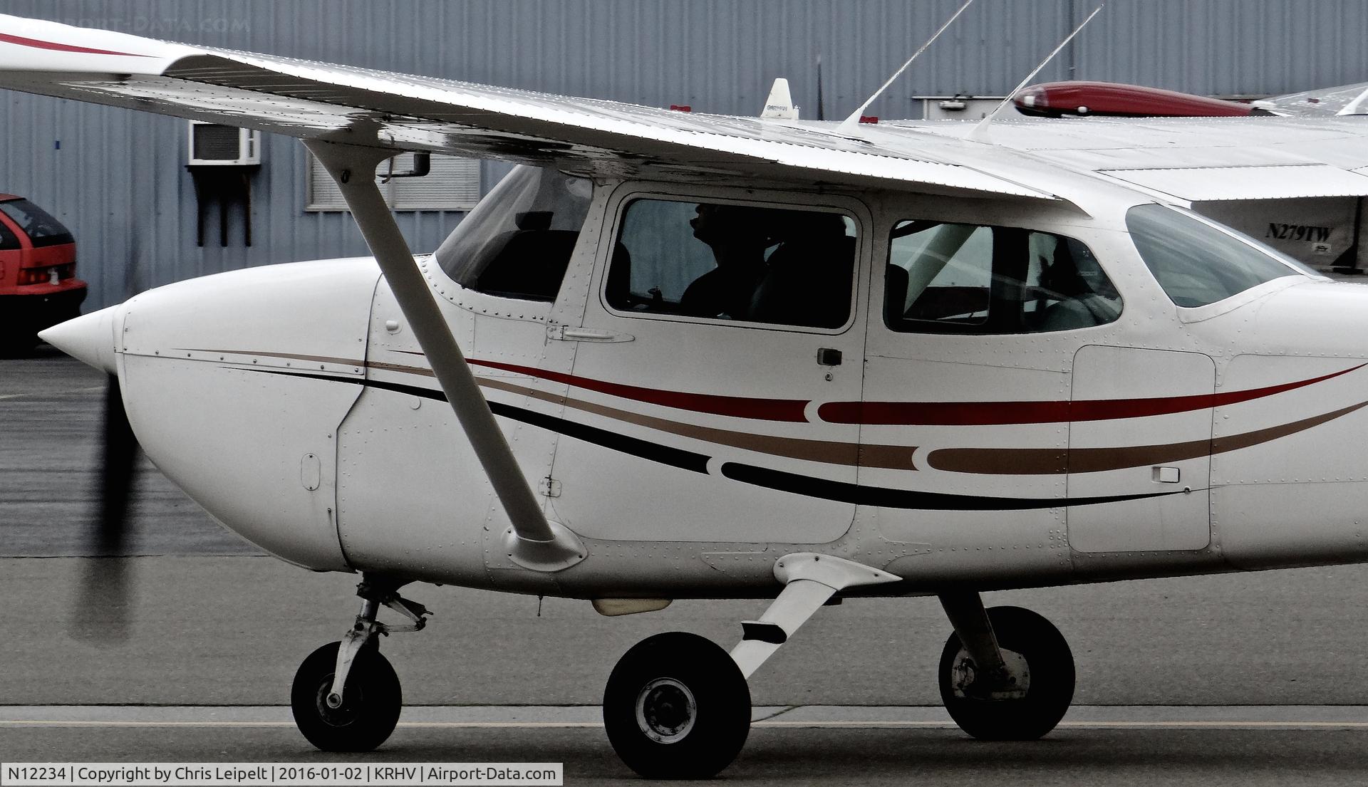 N12234, 1973 Cessna 172M C/N 17261896, Locally-based 1973 Cessna 172M taxing back to AeroDynamic Aviaiton after another successful flight lesson at Reid Hillview Airport, San Jose, CA.