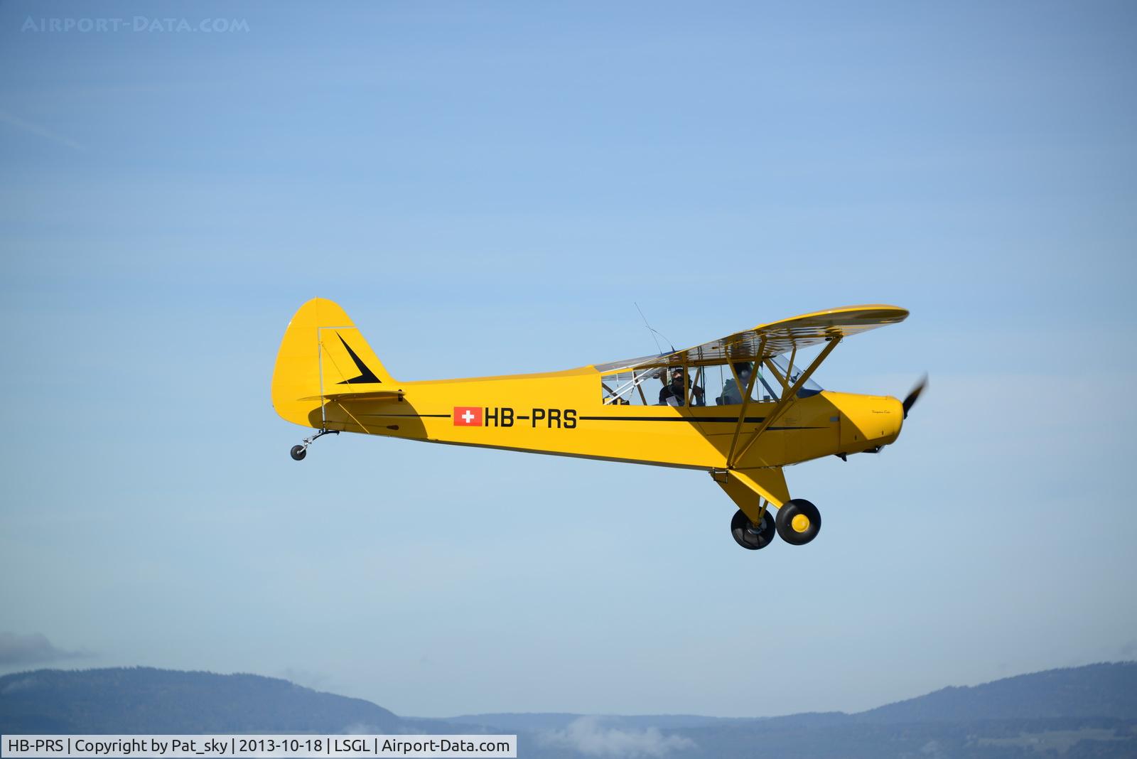 HB-PRS, 1951 Piper L-18C Super Cub (PA-18-95) C/N 18-1010, In flight north of Lausanne