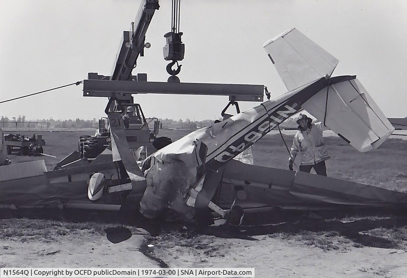 N1564Q, 1971 Cessna 150L C/N 150-72864, Wreck recovery OCFD mar 1974