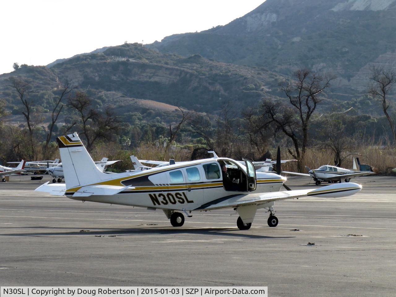 N30SL, 1972 Beech A36 Bonanza 36 C/N E-338, 1972 Beech A36 BONANZA, Continental IO-520 285 Hp, readying for departure