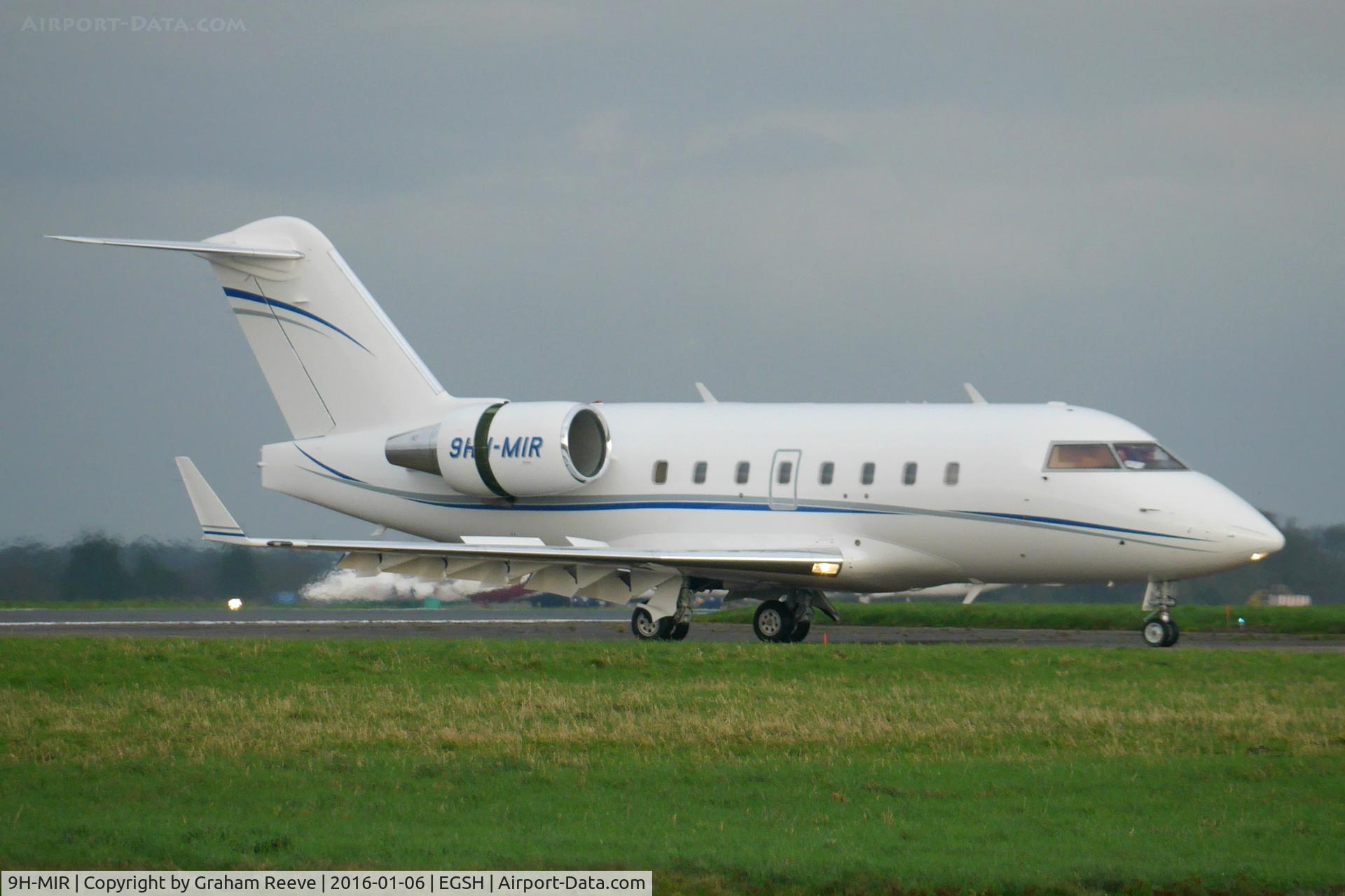 9H-MIR, 1998 Bombardier Challenger 604 (CL-600-2B16) C/N 5368, Just landed at Norwich