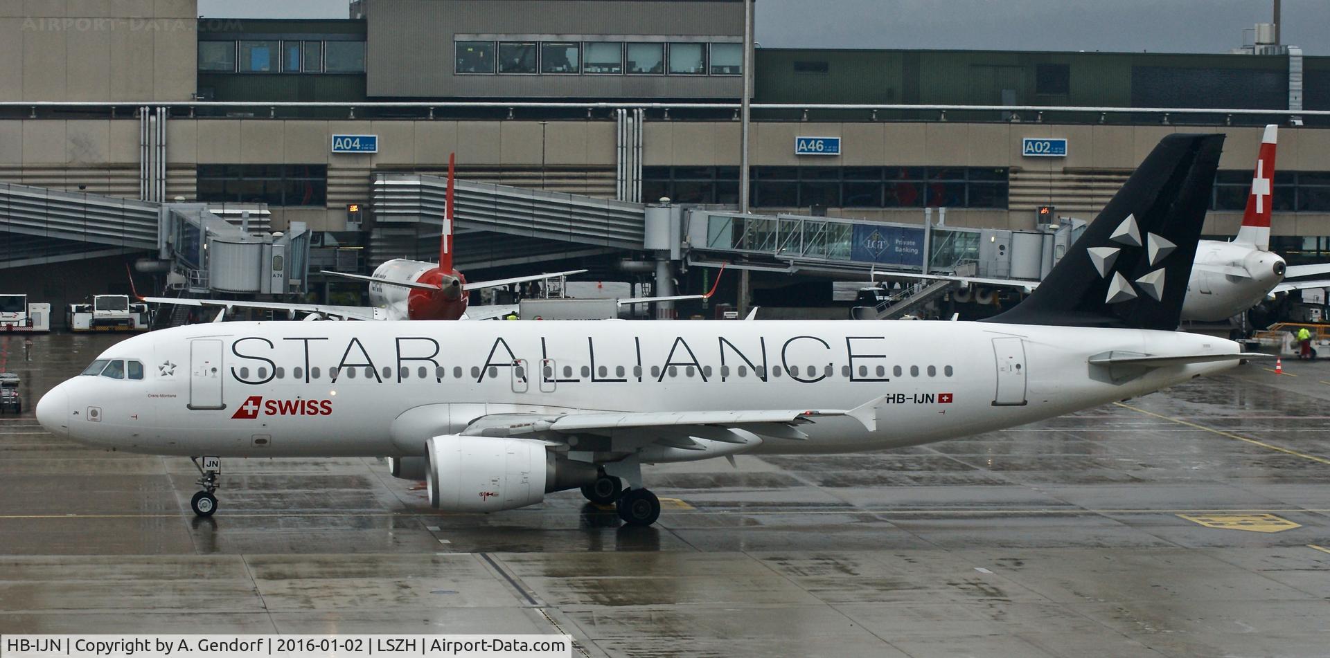 HB-IJN, 1996 Airbus A320-214 C/N 643, Swiss (Star Alliance cs.), seen here after pushback at Zürich-Kloten(LSZH)