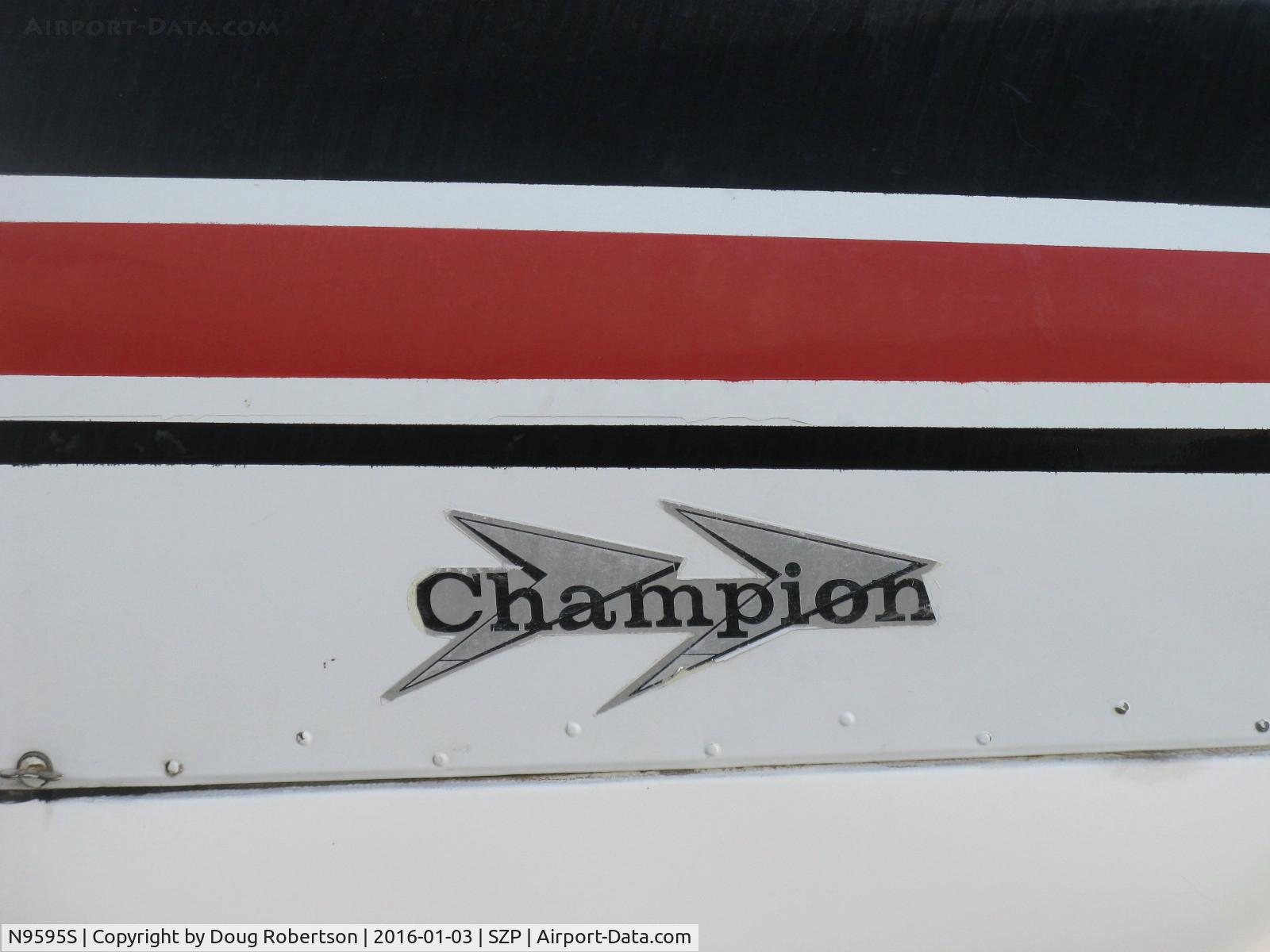 N9595S, 1965 Champion 7ECA Citabria C/N 376, 1965 Champion 7ECA CITABRIA, Continental O-200 100 Hp. logo