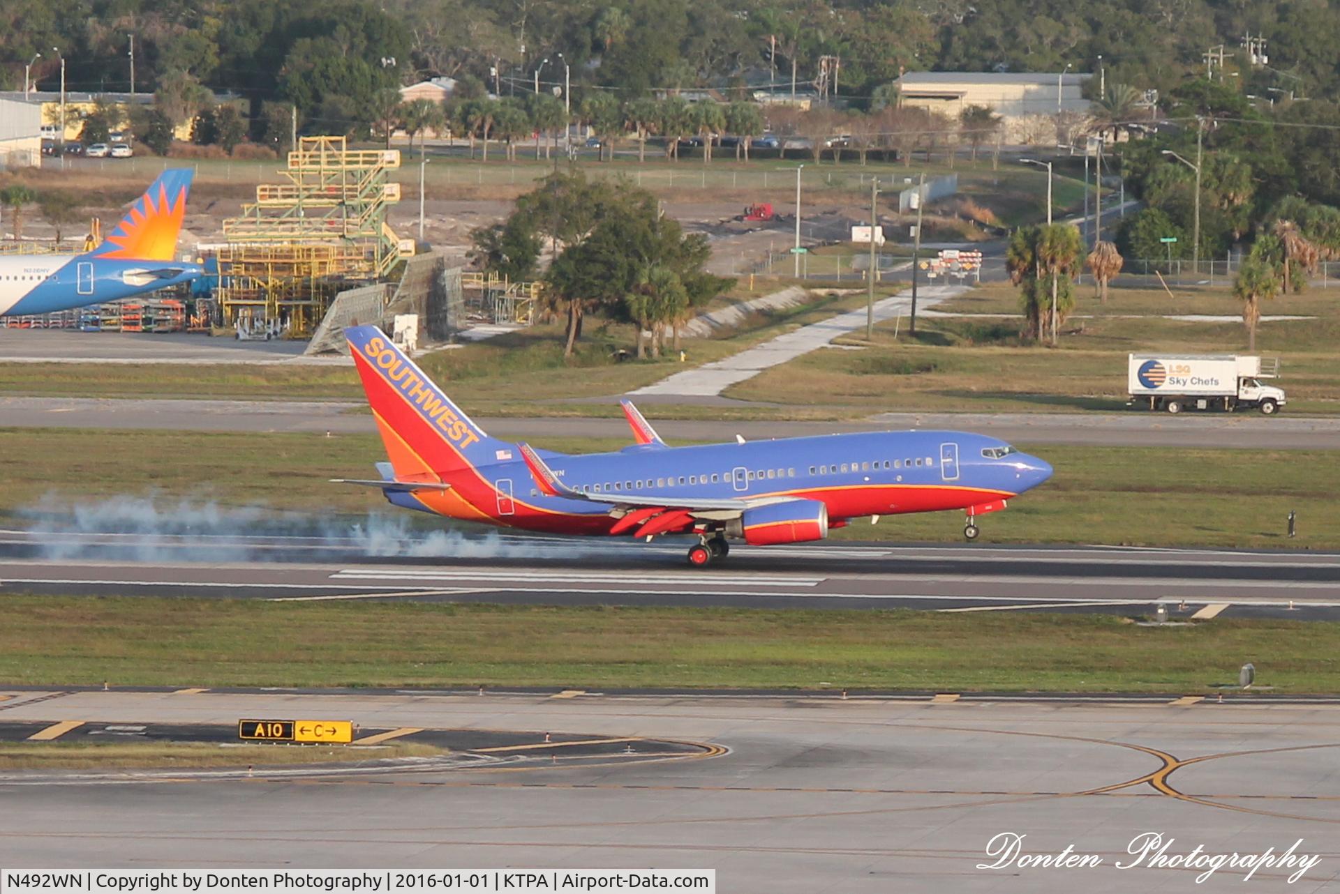N492WN, 2004 Boeing 737-7H4 C/N 33866, Southwest Flight 5439 (N492WN) arrives at Tampa International Airport following flight from New Orleans International Airport