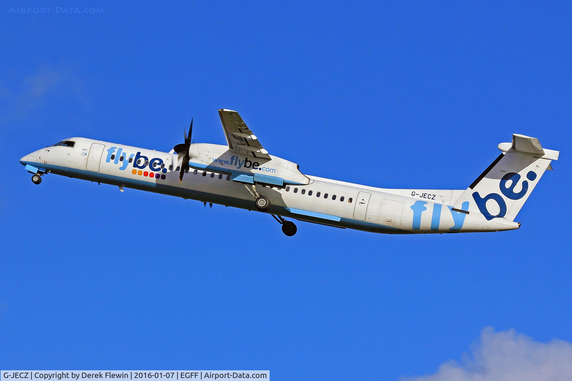 G-JECZ, 2007 De Havilland Canada DHC-8-402Q Dash 8 C/N 4179, Dash 8, Flybe Ltd, callsign Jersey 7PR, Previously C-FMTY, seen departing runway 30 en-route to  Belfast City.