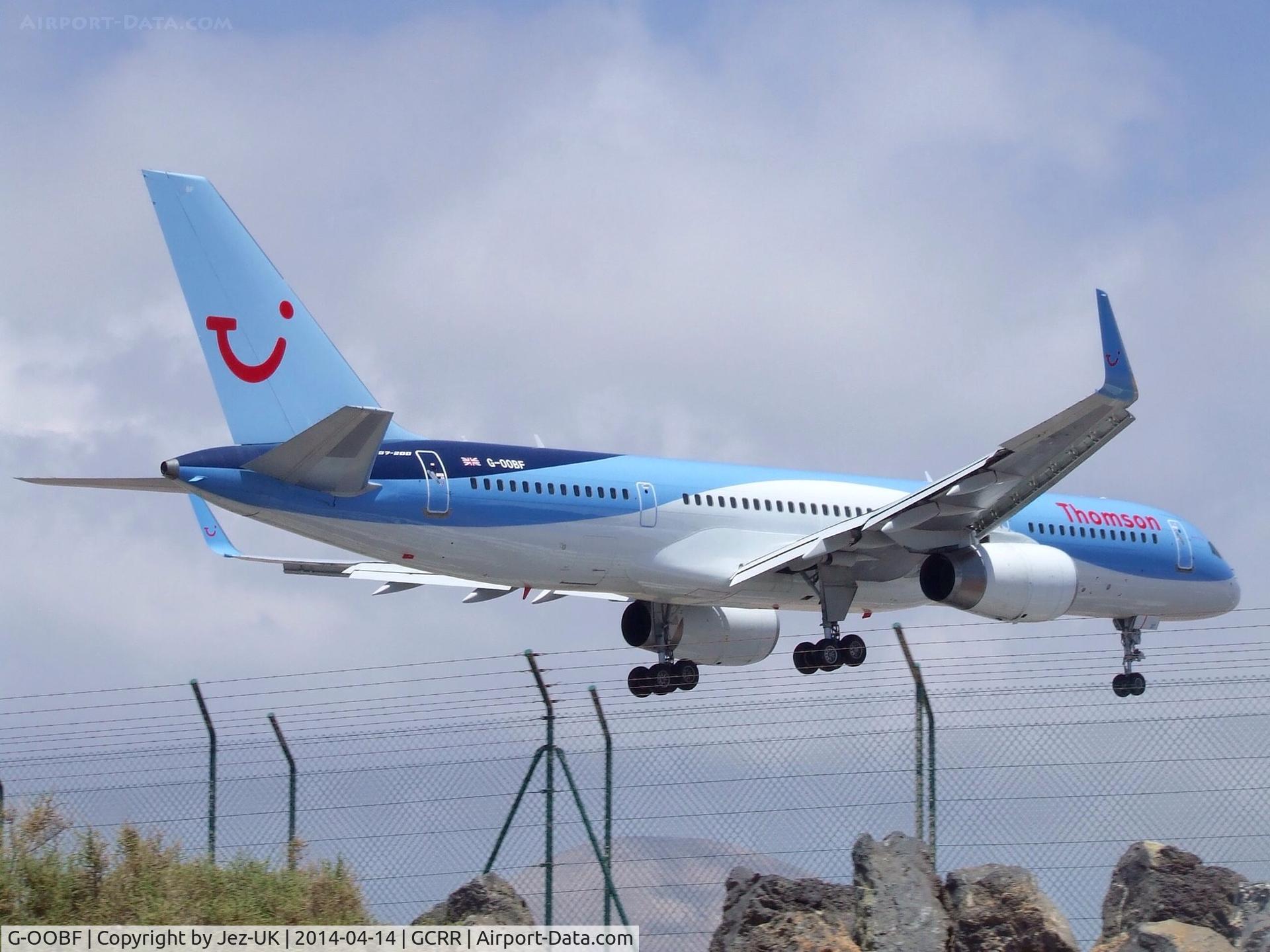 G-OOBF, 2004 Boeing 757-28A C/N 33101, about to touchdown, inbound from EGCC,