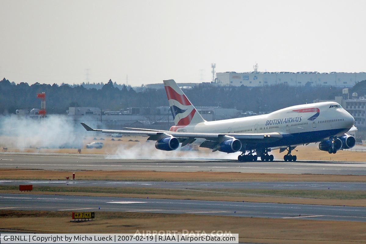 G-BNLL, 1990 Boeing 747-436 C/N 24054, Burning rubber