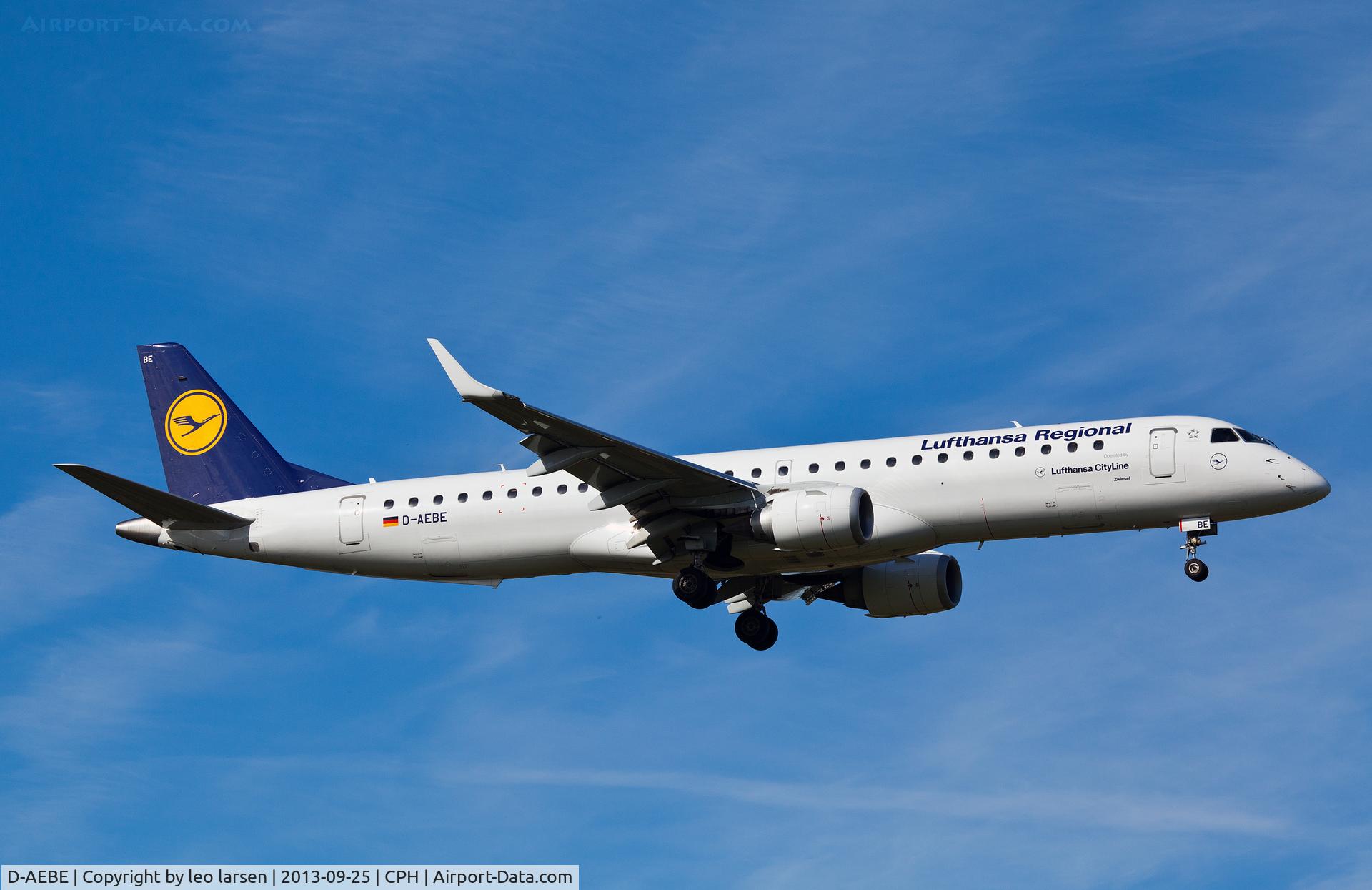 D-AEBE, 2010 Embraer 195LR (ERJ-190-200LR) C/N 19000350, Copenhagen 25.9.13