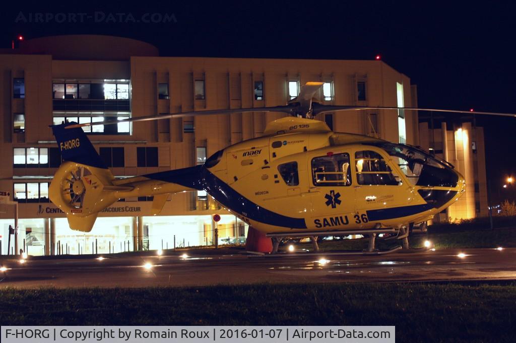 F-HORG, 2005 Eurocopter EC-135P-2 C/N 0438, Parked in Bourges - SAMU 36