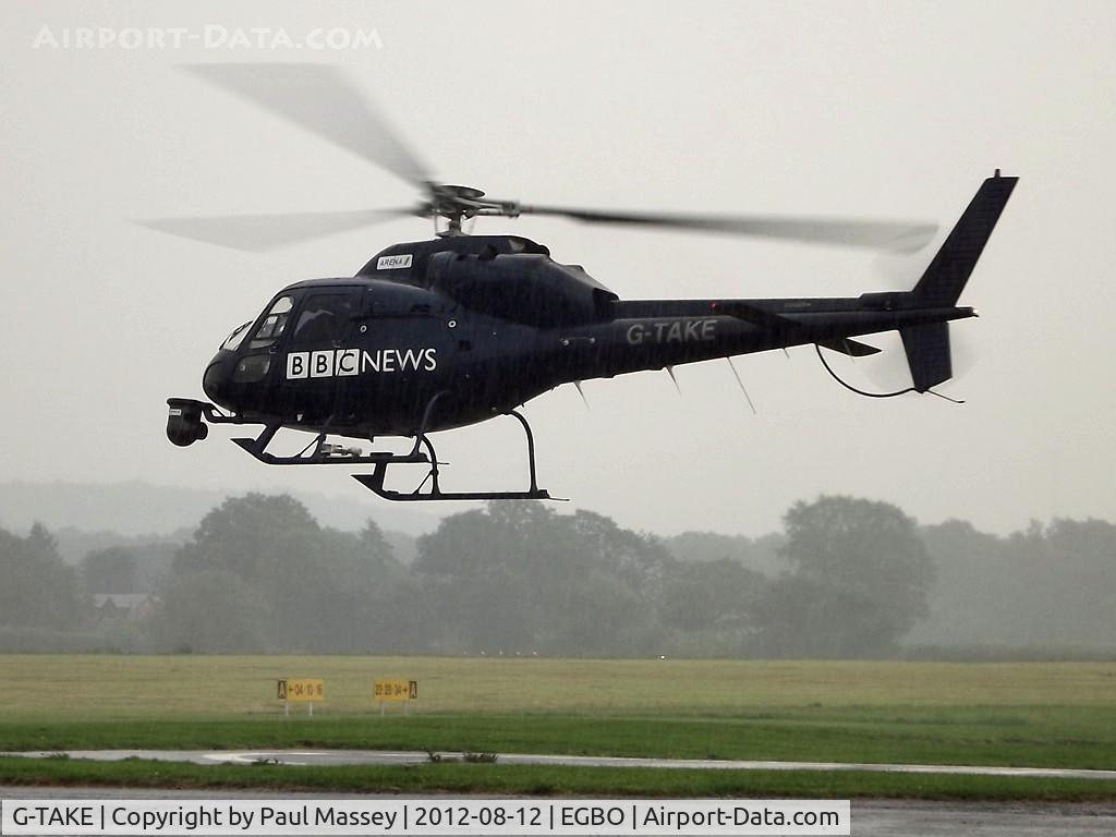G-TAKE, 1981 Aerospatiale AS-355F-1 Ecureuil 2 C/N 5088, @ Wolverhampton(Halfpenny Green). ex:-G-OITN,N400HH,N5788B.