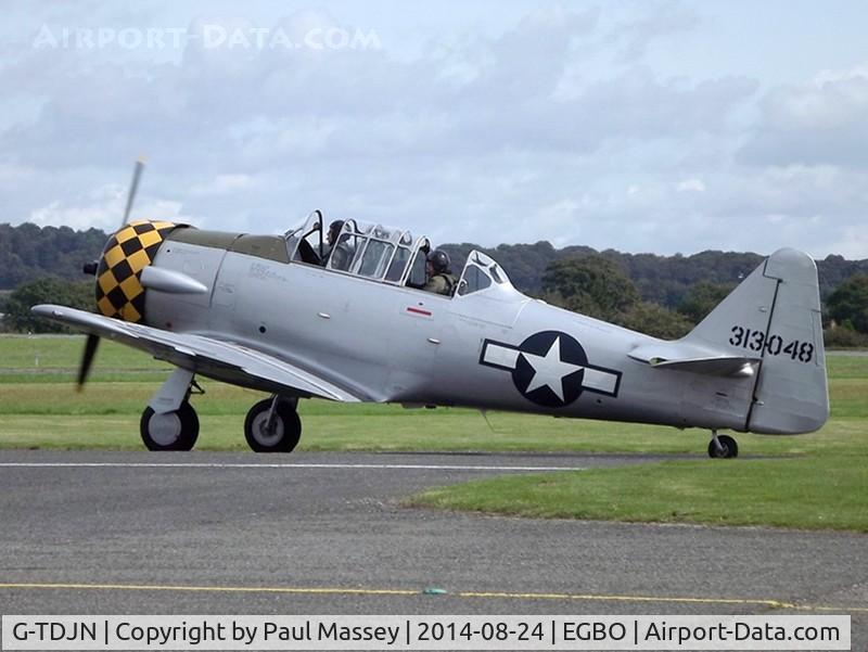 G-TDJN, 1944 North American AT-6D Texan C/N 121-42228, @ Wolverhampton(Halfpenny Green). ex:-N7231C.