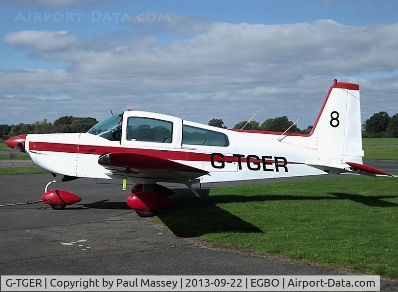 G-TGER, 1978 Gulfstream American AA-5B Tiger C/N AA5B-0952, Resident @ Wolverhampton (Halfpenny Green) when shot. ex:-G-BFZP.