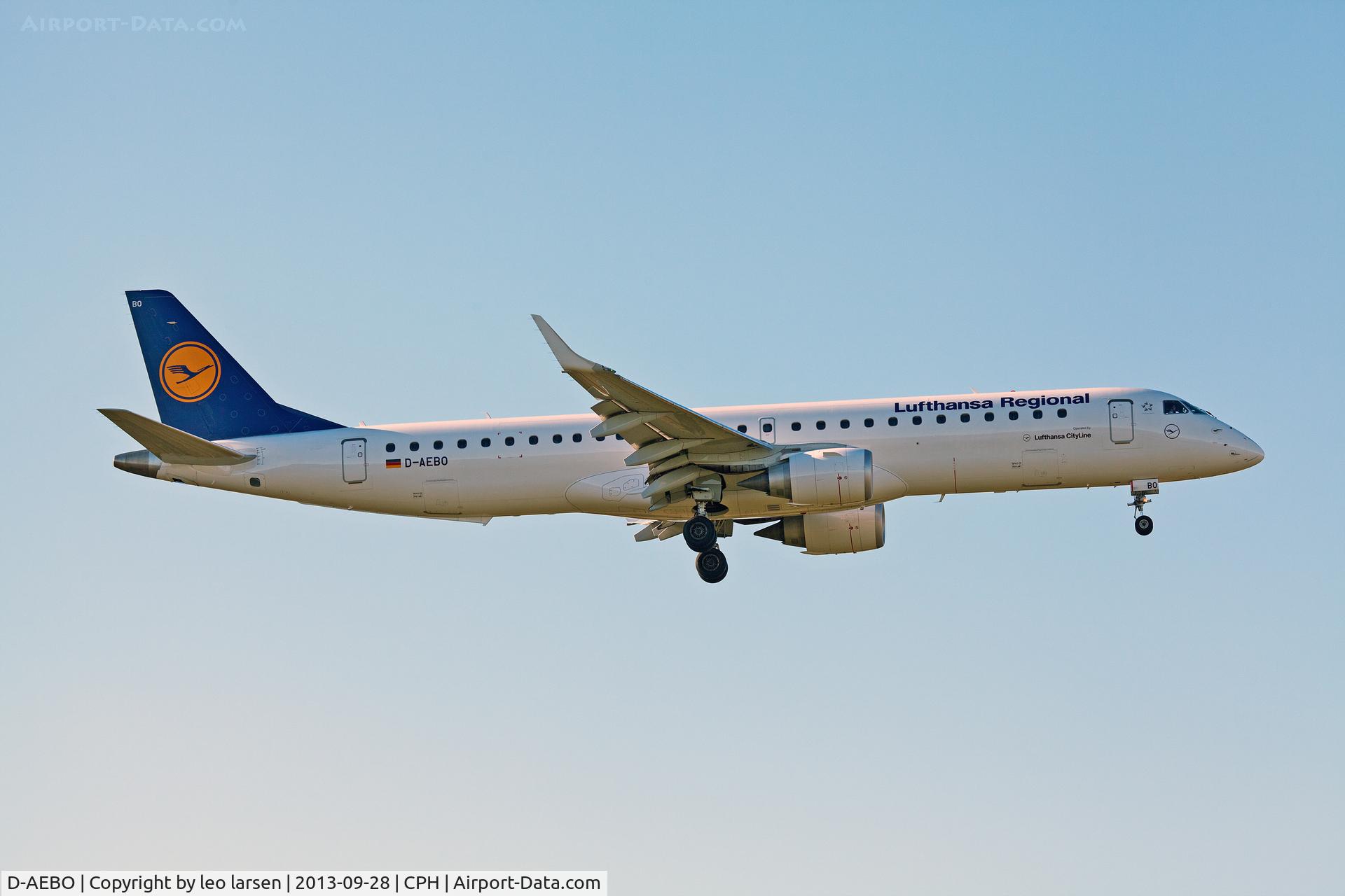 D-AEBO, 2012 Embraer 195LR (ERJ-190-200LR) C/N 19000542, Copenhagen 28.9.13
