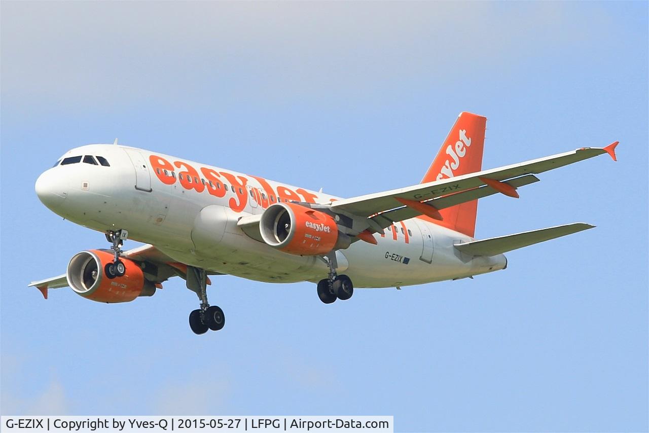 G-EZIX, 2005 Airbus A319-111 C/N 2605, Airbus A319-111, Short approach rwy 27R, Paris-Roissy Charles De Gaulle airport (LFPG-CDG)