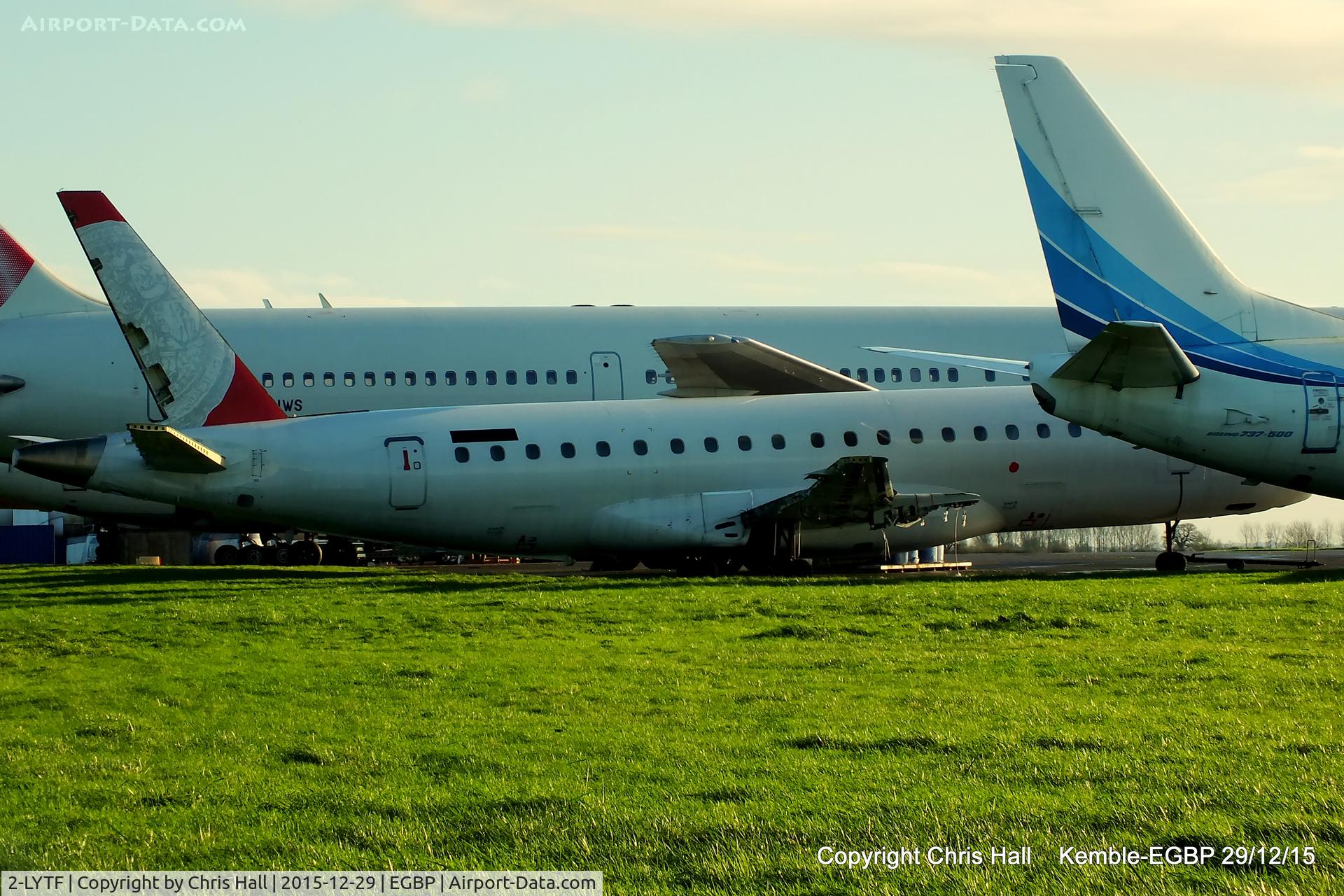 2-LYTF, 2003 Embraer 175LR (ERJ-170-200LR) C/N 17000017, in the scrapping area at Kemble