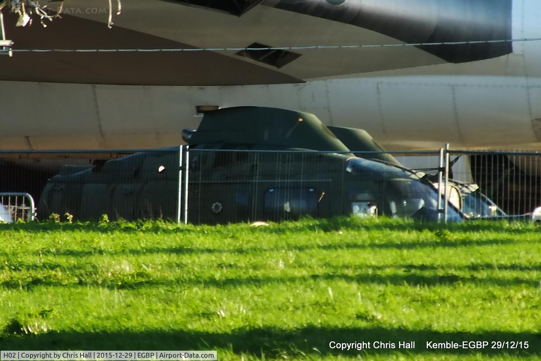 H02, 1991 Agusta A-109BA C/N 0302, in the scrapping area at Kemble