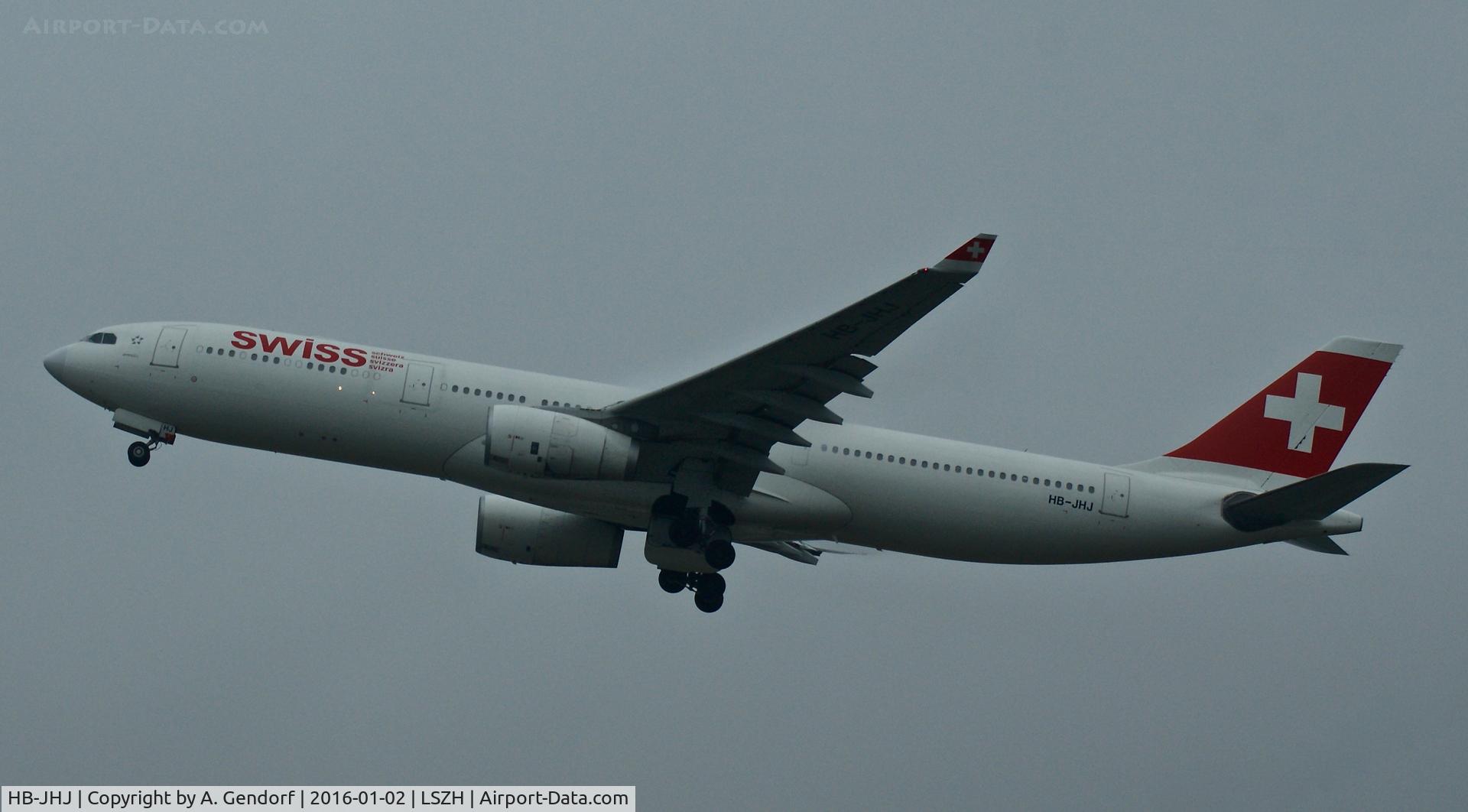 HB-JHJ, 2010 Airbus A330-343X C/N 1188, Swiss, is here departing at Zürich-Kloten(LSZH)