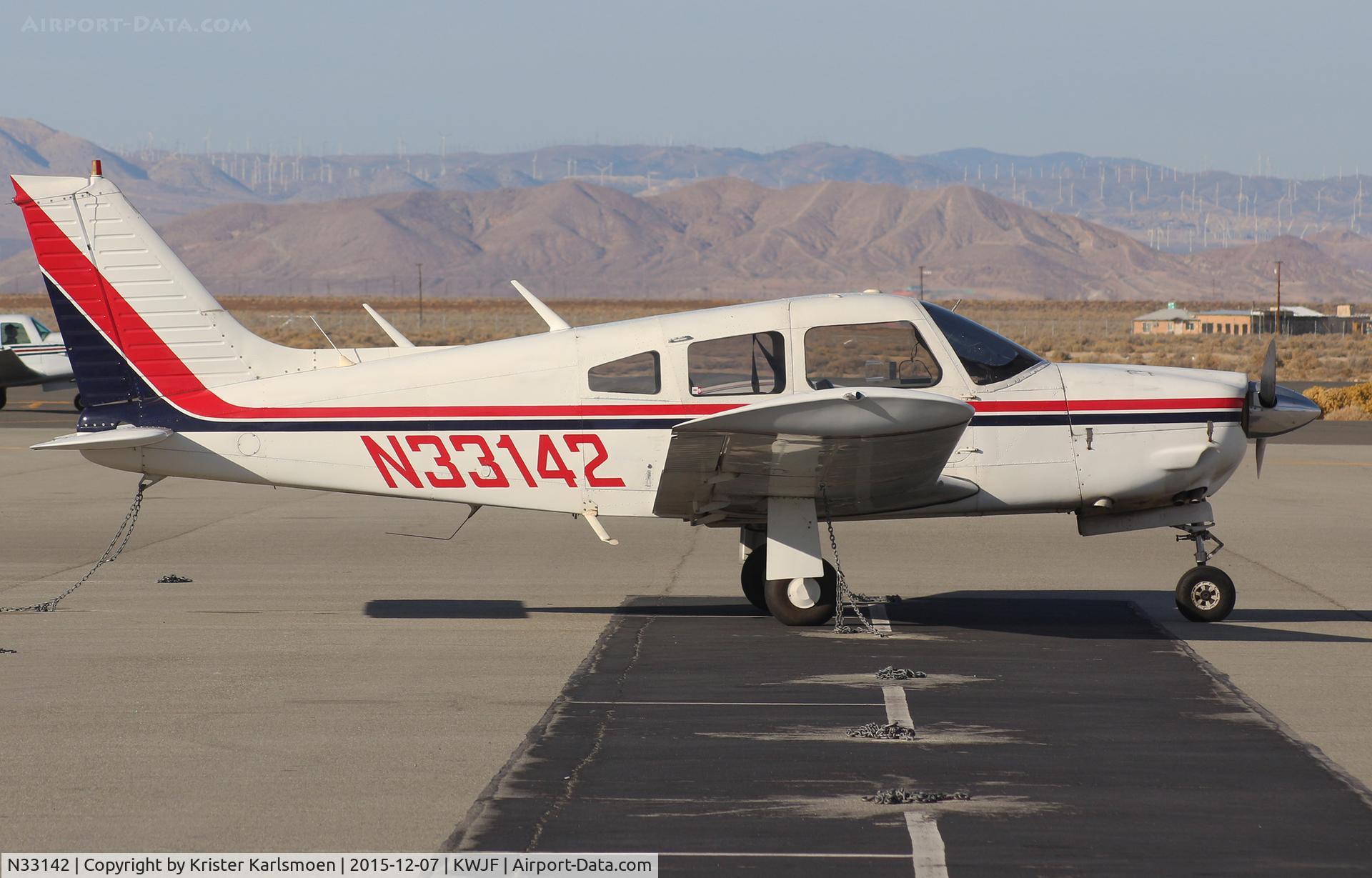 N33142, 1975 Piper PA-28R-200 C/N 28R-7535126, Parked.
