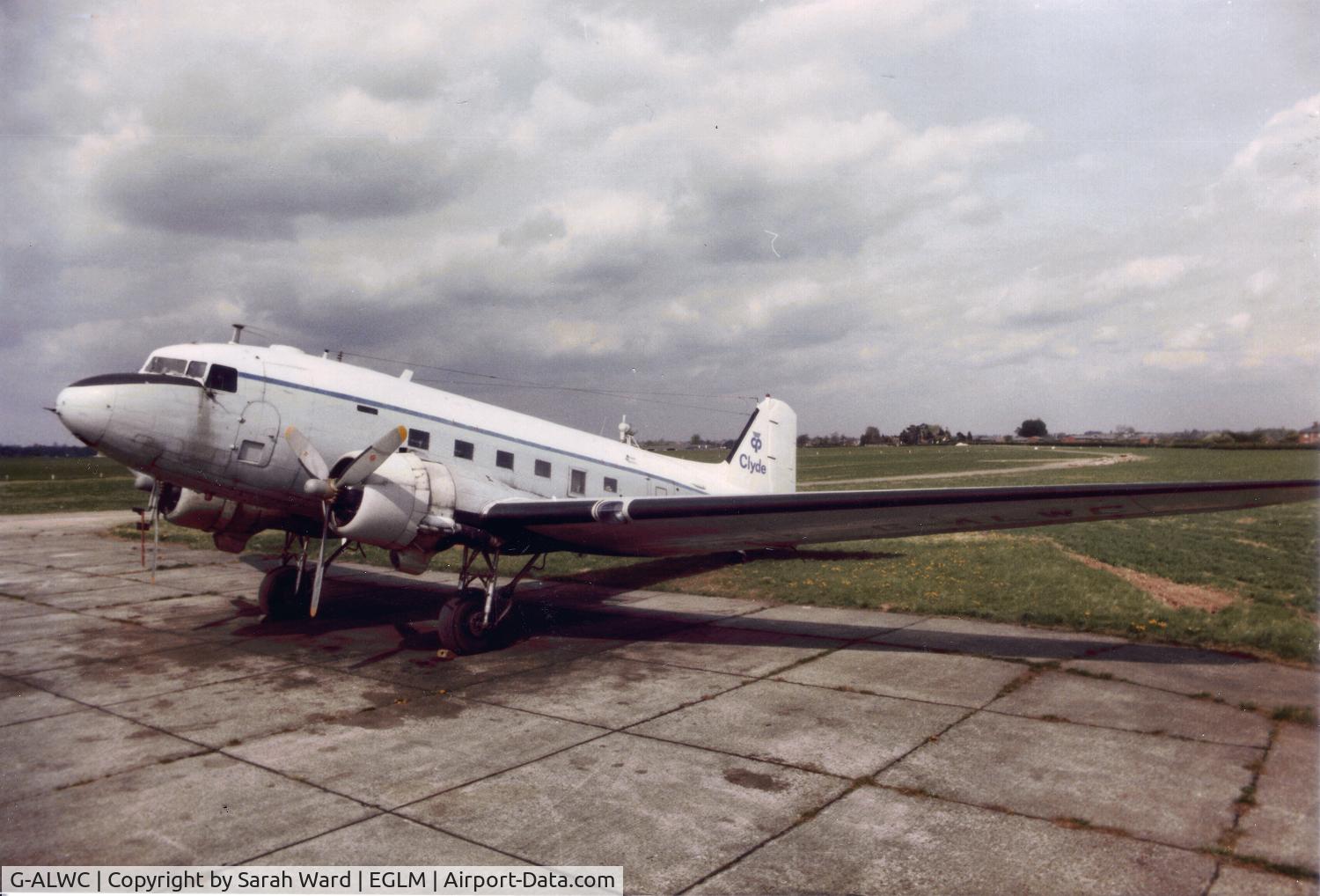 G-ALWC, 1944 Douglas C-47 Dakota 4 C/N 13590, WC was based at White Waltham operating with Clyde Surveys as a photo-mapping aircraft.  I took this photo from the top of the crash land rover in summer 1982. Not long after it was sadly sold in Belgium.