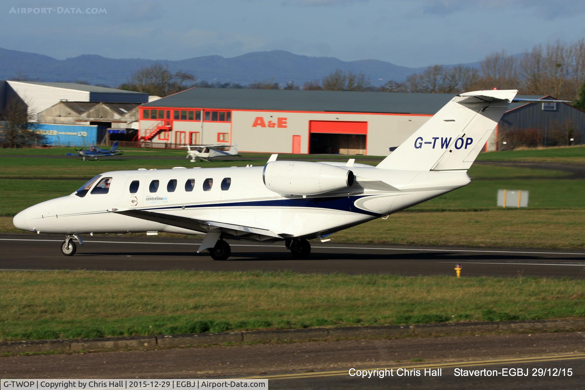 G-TWOP, 2008 Cessna 525A CitationJet CJ2+ C/N 525A-0397, at Staverton