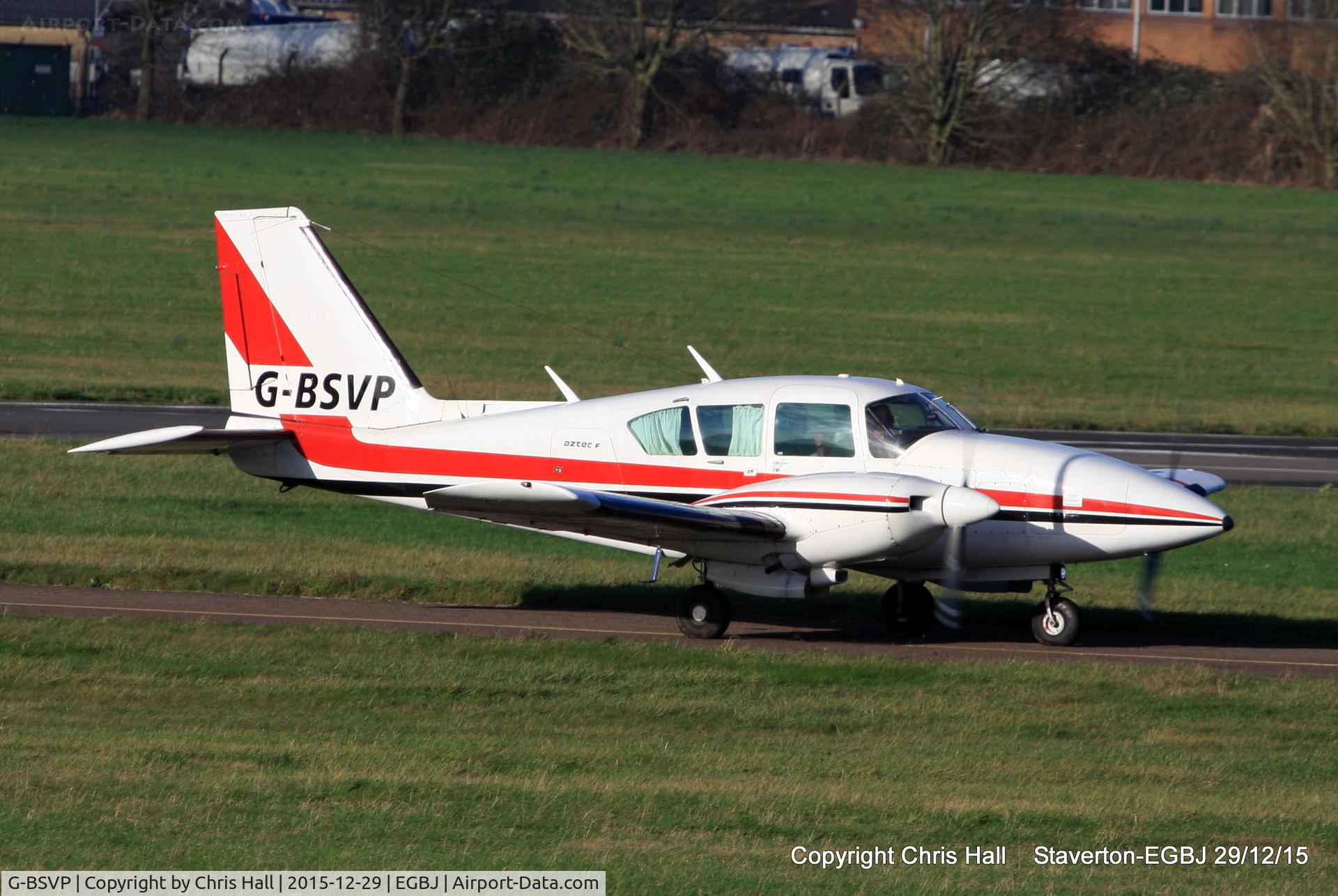 G-BSVP, 1977 Piper PA-23-250 Aztec C/N 27-7754115, at Staverton