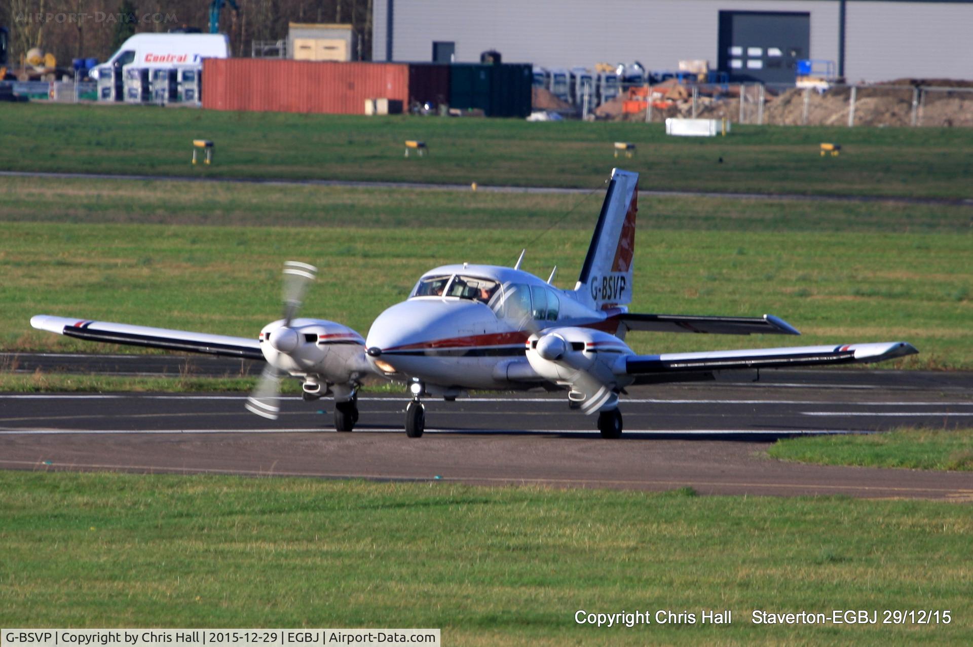 G-BSVP, 1977 Piper PA-23-250 Aztec C/N 27-7754115, at Staverton
