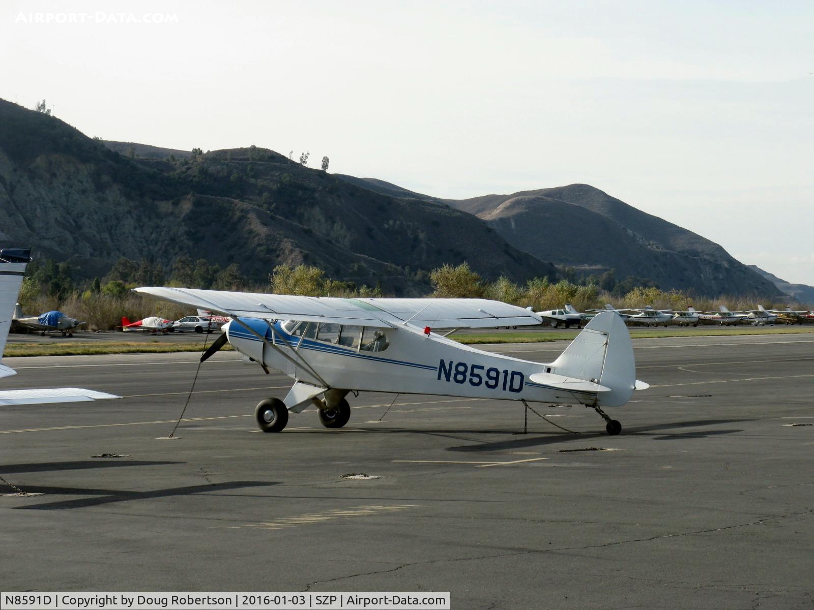 N8591D, 1958 Piper PA-18A Super Cub C/N 18-6251, 1958 Piper PA-18A SUPER CUB, Lycoming O-320 150 Hp, the -18A originally built as a single seat cropduster with hopper. This one modified to two place, but retaining the longer wings/ailerons. Multiple certifications.