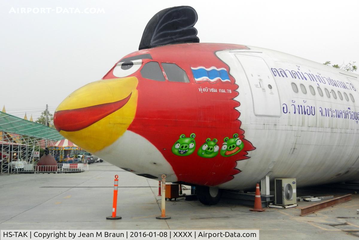 HS-TAK, 1990 Airbus A300B4-622R C/N 566, Ex Thai Airways broken up in May 2013 displayed as eye catcher  for Thung Bua Chom floating market / Wang Noi on HW #1