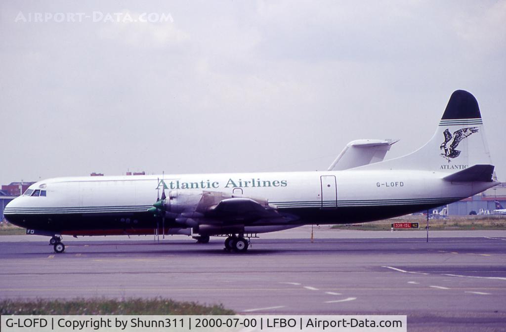 G-LOFD, 1961 Lockheed L-188C(F) Electra C/N 1143, Parked at the Cargo apron...