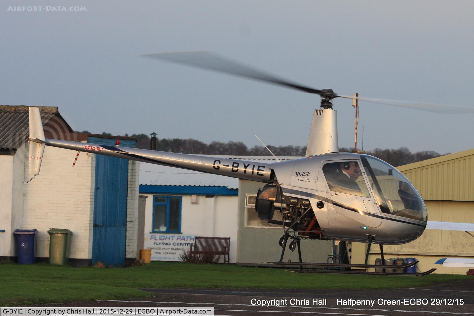 G-BYIE, 1999 Robinson R22 Beta C/N 2933, at Halfpenny Green