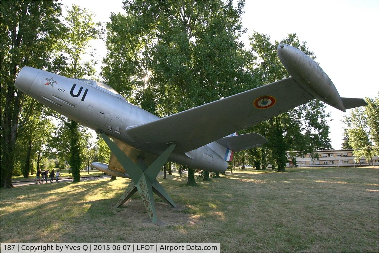 187, Dassault MD-450 Ouragan C/N 187, Dassault MD-450 Ouragan, Preserved at Tours-St Symphorien Air Base 705 (LFOT-TUF)