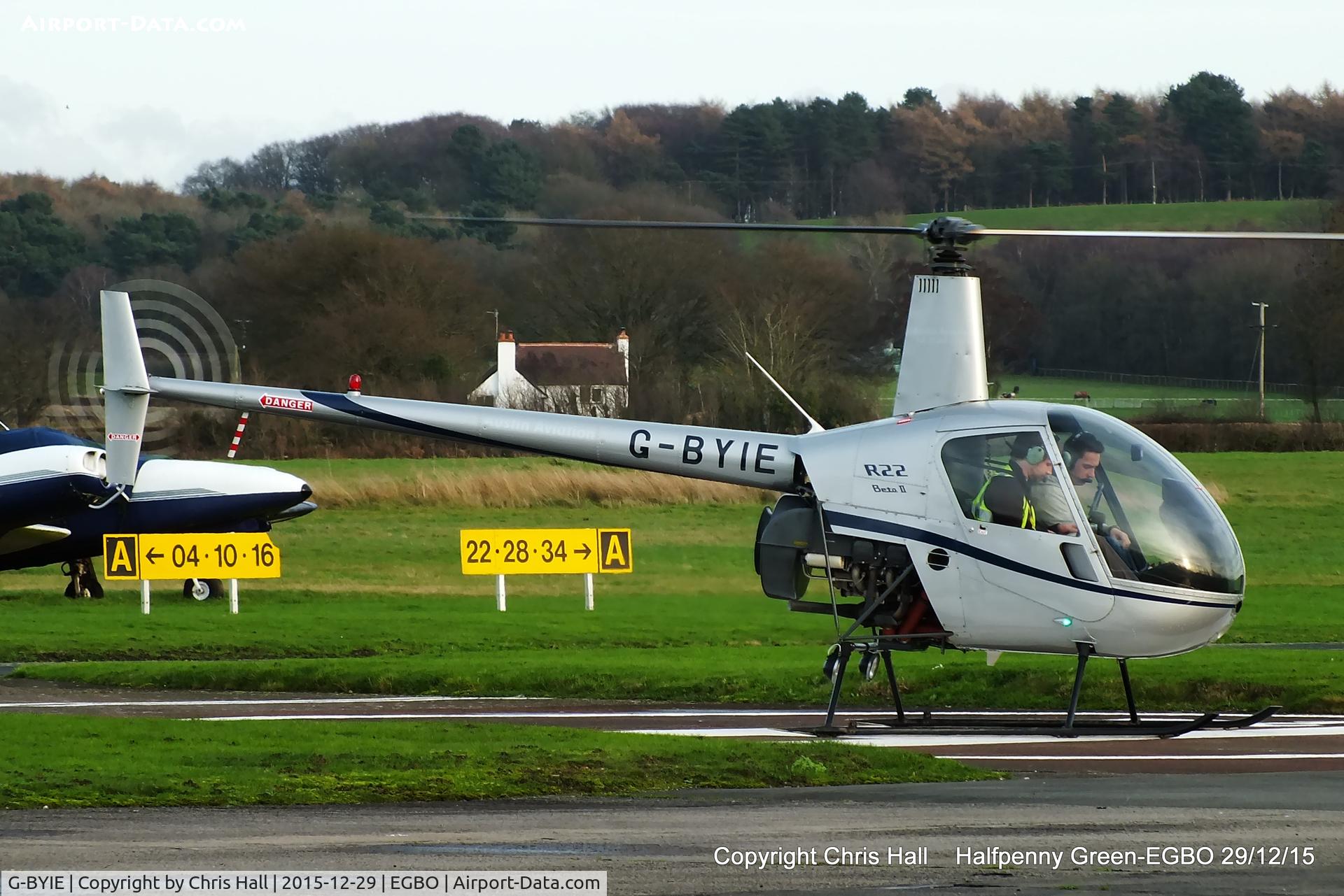 G-BYIE, 1999 Robinson R22 Beta C/N 2933, at Halfpenny Green
