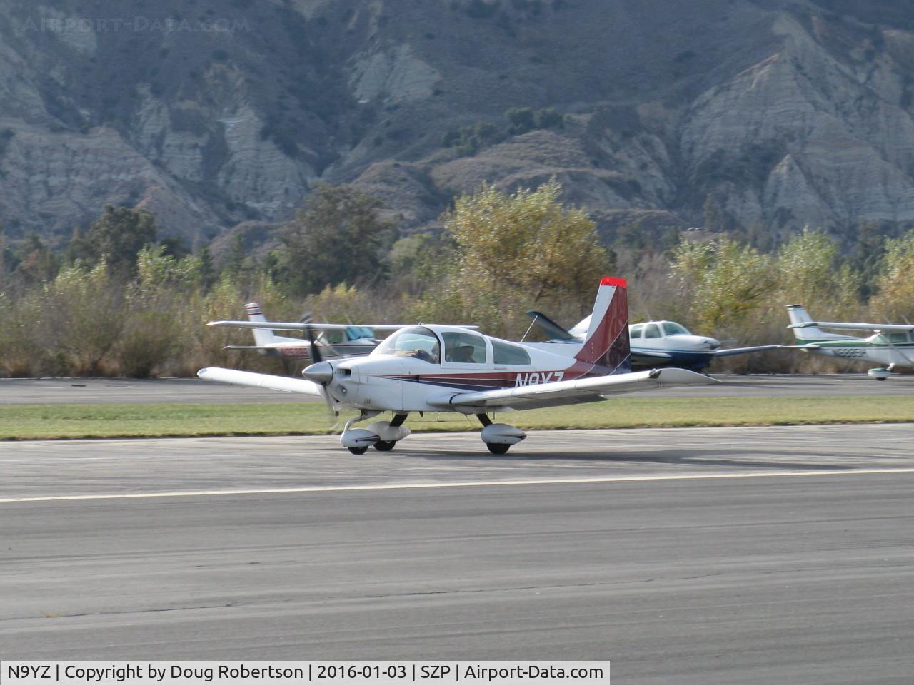 N9YZ, 1975 Grumman American AA-5A Cheetah C/N AA5-0822, 1975 Grumman American AA-5A CHEETAH, Lycoming O-320 150 Hp, landing roll Rwy 04 to give Young Eagles flights