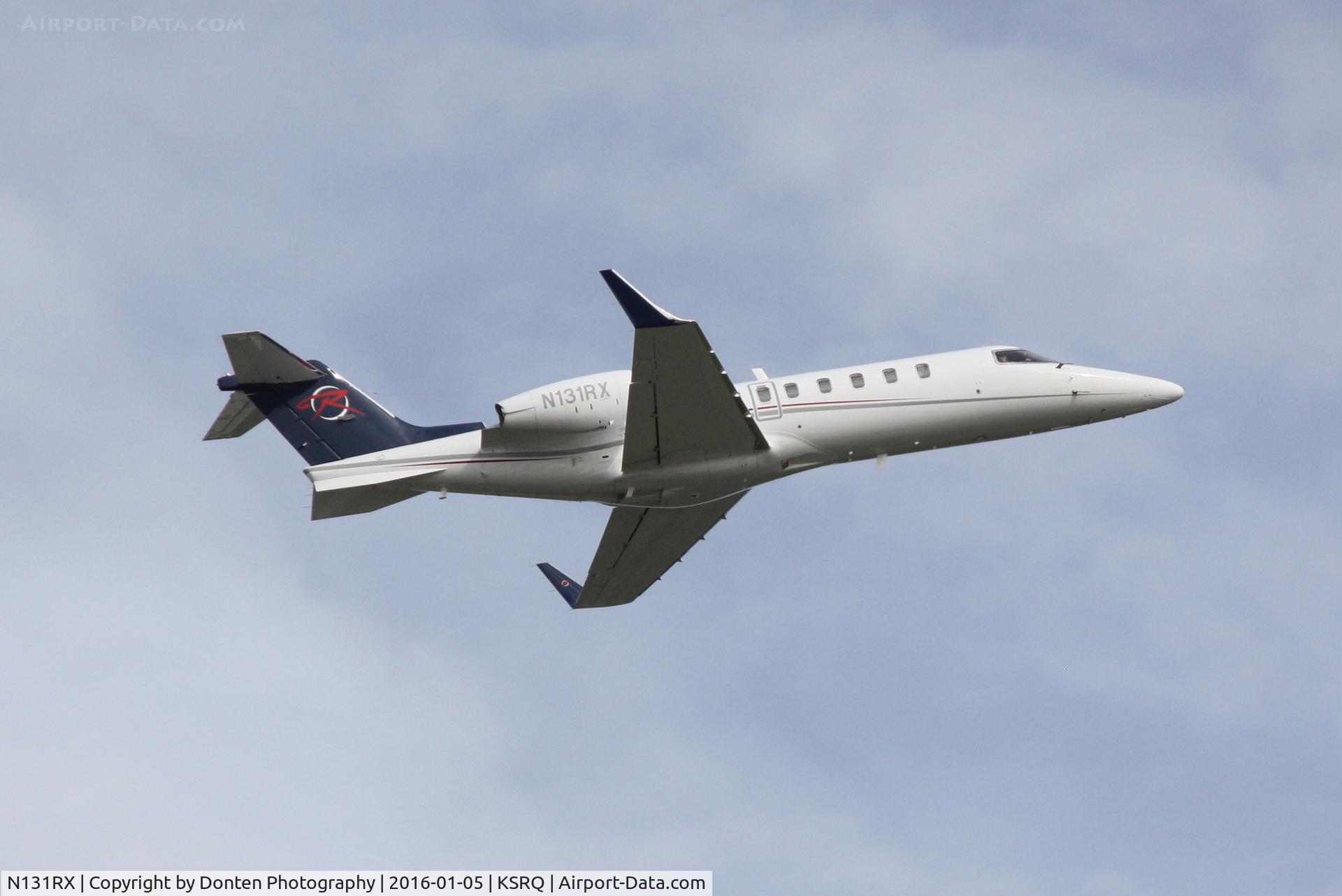 N131RX, 2002 Learjet 45 C/N 45-207, Rectrix 131 (N131RX) departs Sarasota-Bradenton International Airport enroute to Fort Lauderdale Executive Airport