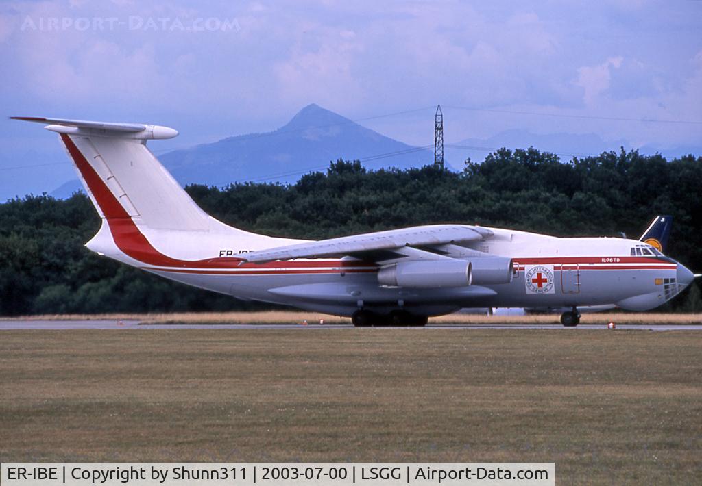 ER-IBE, 1984 Ilyushin IL-76TD C/N 0043454615, Ready for take off from rwy 23... Additional Red Cross patch for an humanitarian flight