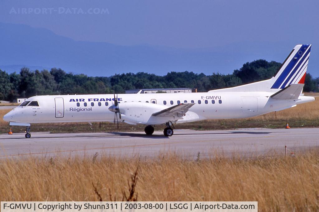 F-GMVU, 1997 Saab 2000 C/N 2000-045, Waiting holding point rwy 05 before departure...