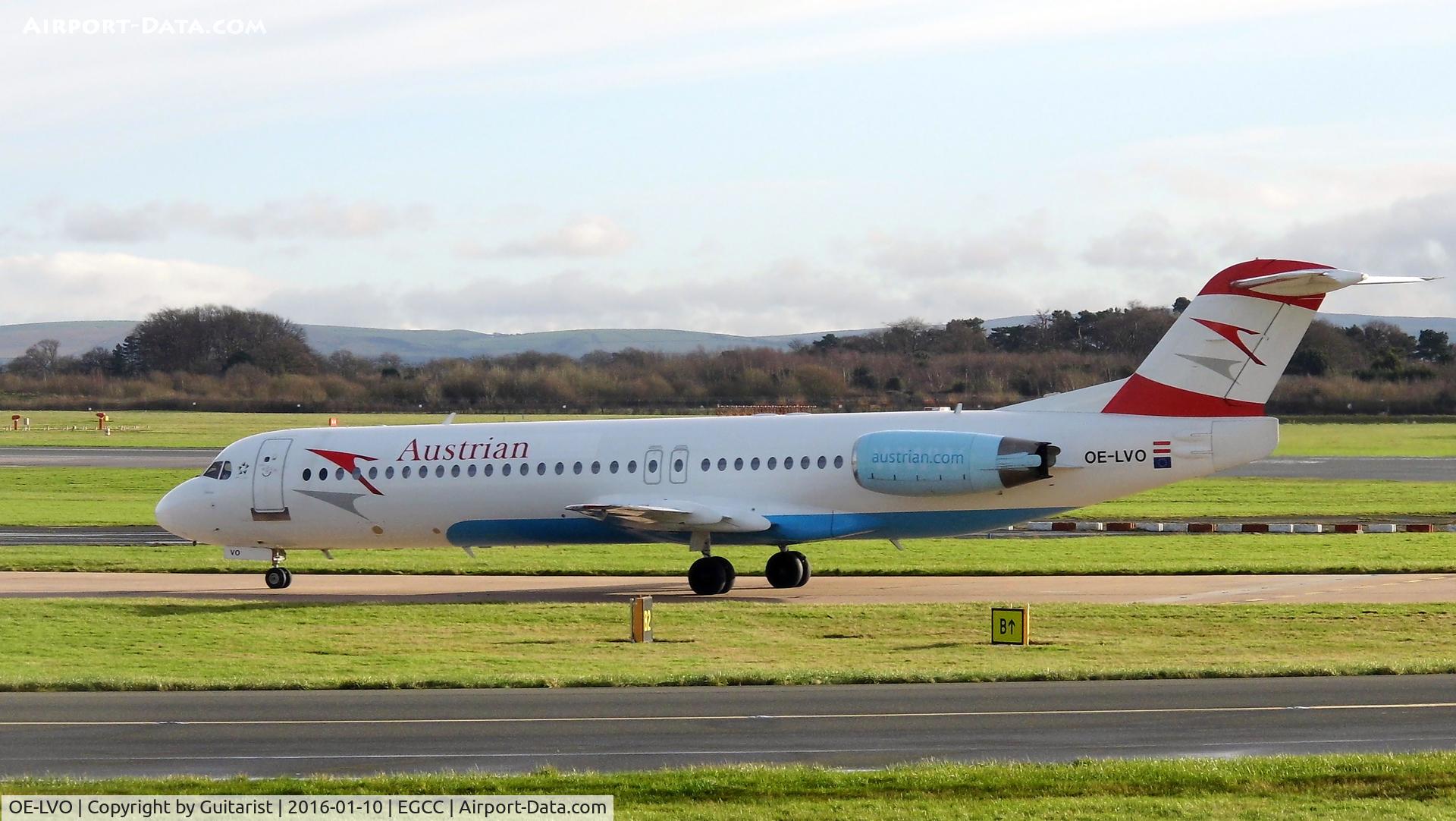 OE-LVO, 1993 Fokker 100 (F-28-0100) C/N 11460, At Manchester