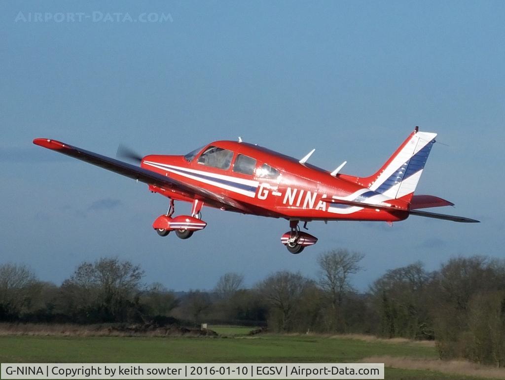 G-NINA, 1977 Piper PA-28-161 Cherokee Warrior II C/N 28-7716162, climbing away