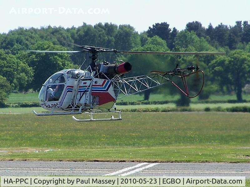 HA-PPC, 1960 Sud SA-313B Alouette II C/N 1500, @ Wolverhampton(Halfpenny Green). ex:-G-UGLY,G-BSFN,XP967