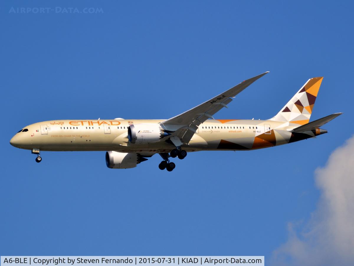 A6-BLE, 2015 Boeing 787-9 Dreamliner C/N 39650, Arriving from Abu Dhabi as 