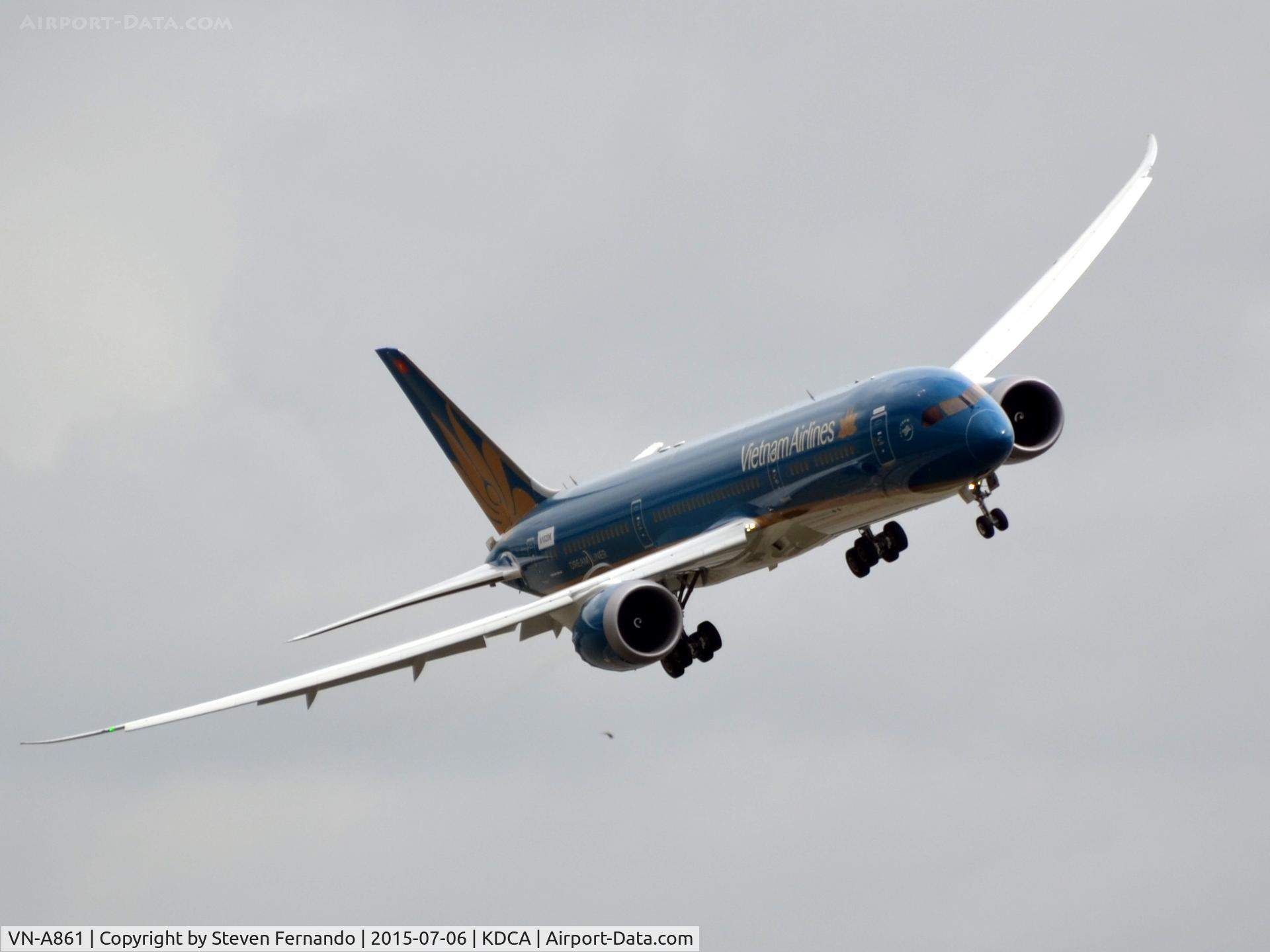 VN-A861, 2015 Boeing 787-9 Dreamliner C/N 35151, Arriving at DCA for a special event featuring the Boeing and Vietnamese Government officials.