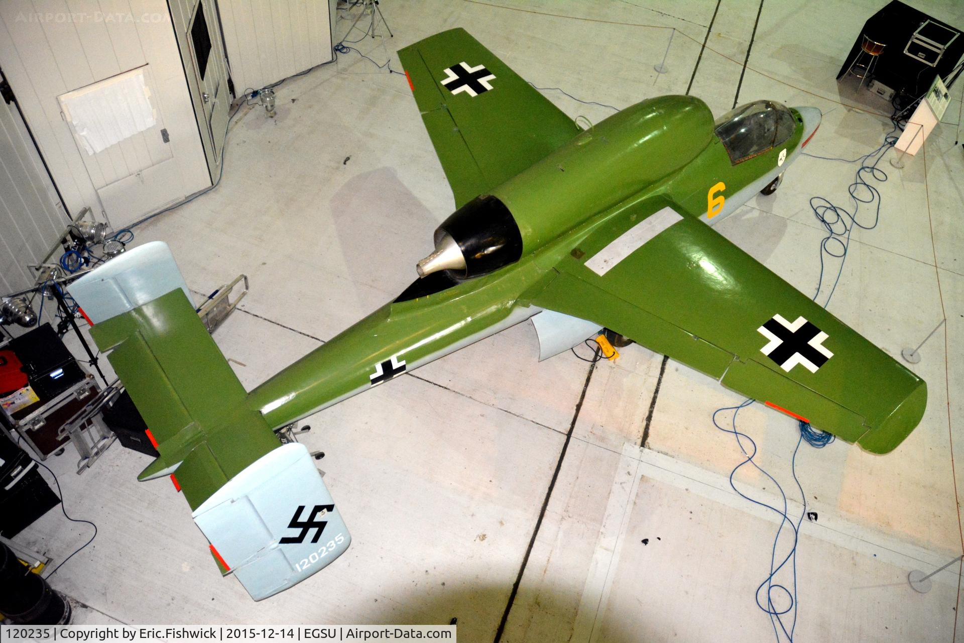 120235, Heinkel He-162A-1 Volksjager C/N 120235, 4. 120235 at the Imperial War Museum, Duxford, Cambridgeshire.