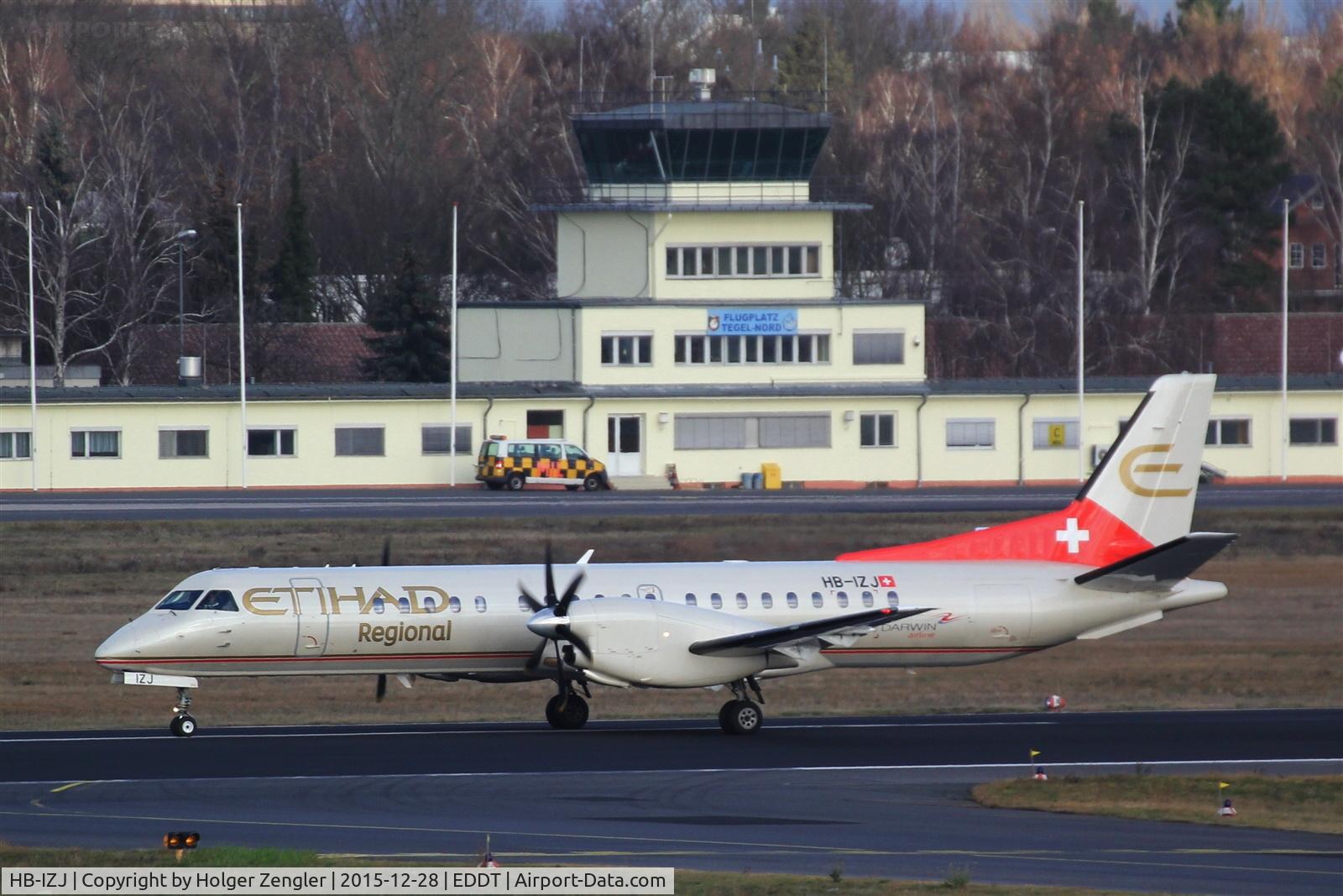 HB-IZJ, 1995 Saab 2000 C/N 2000-015, From ZRH down on rwy 26L...