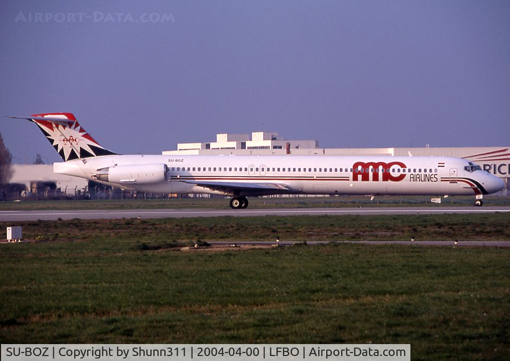 SU-BOZ, 1996 McDonnell Douglas MD-83 (DC-9-83) C/N 53192, Ready for departure from rwy 32R