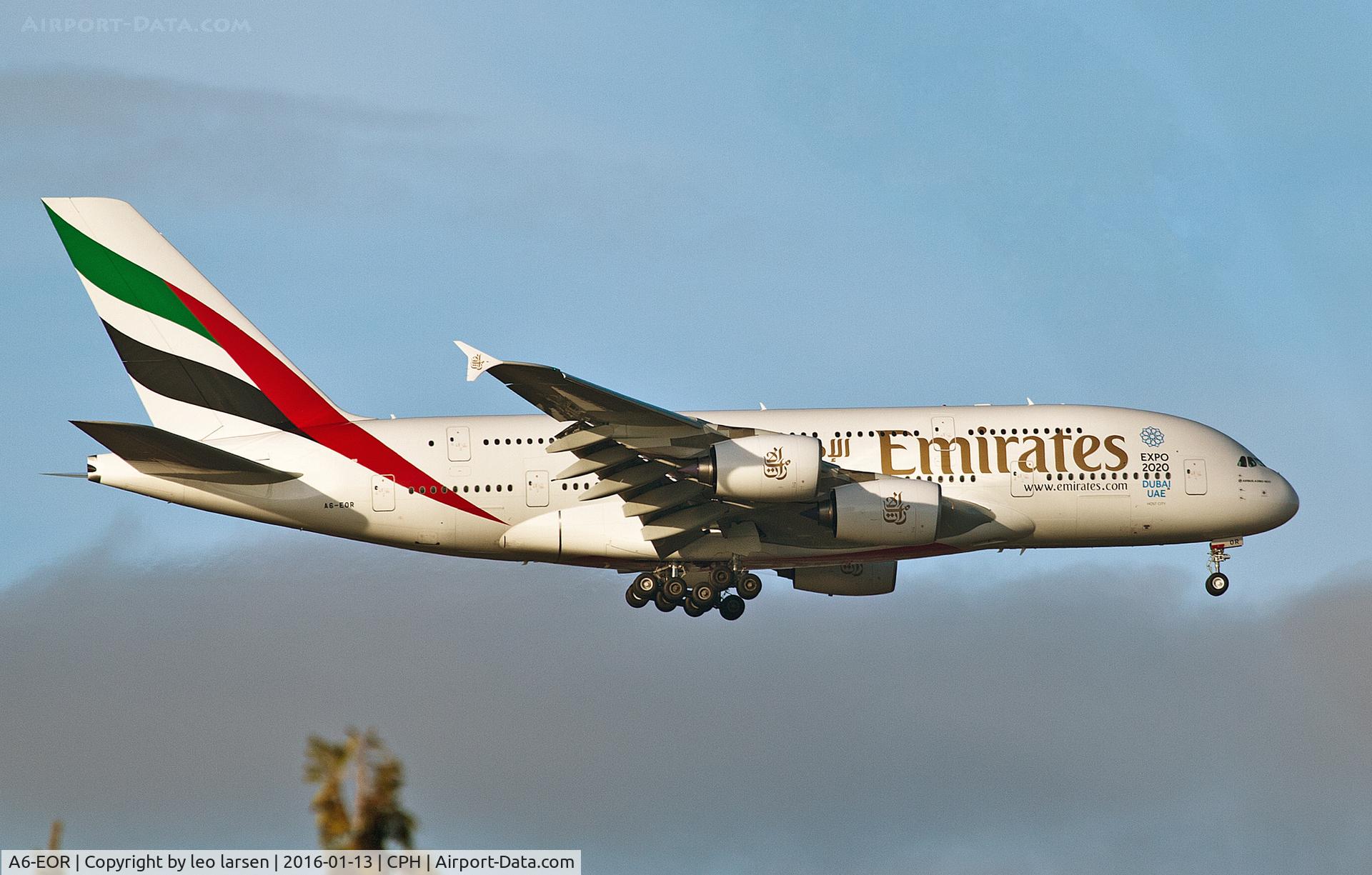 A6-EOR, 2015 Airbus A380-861 C/N 202, Copenhagen 13.1.16