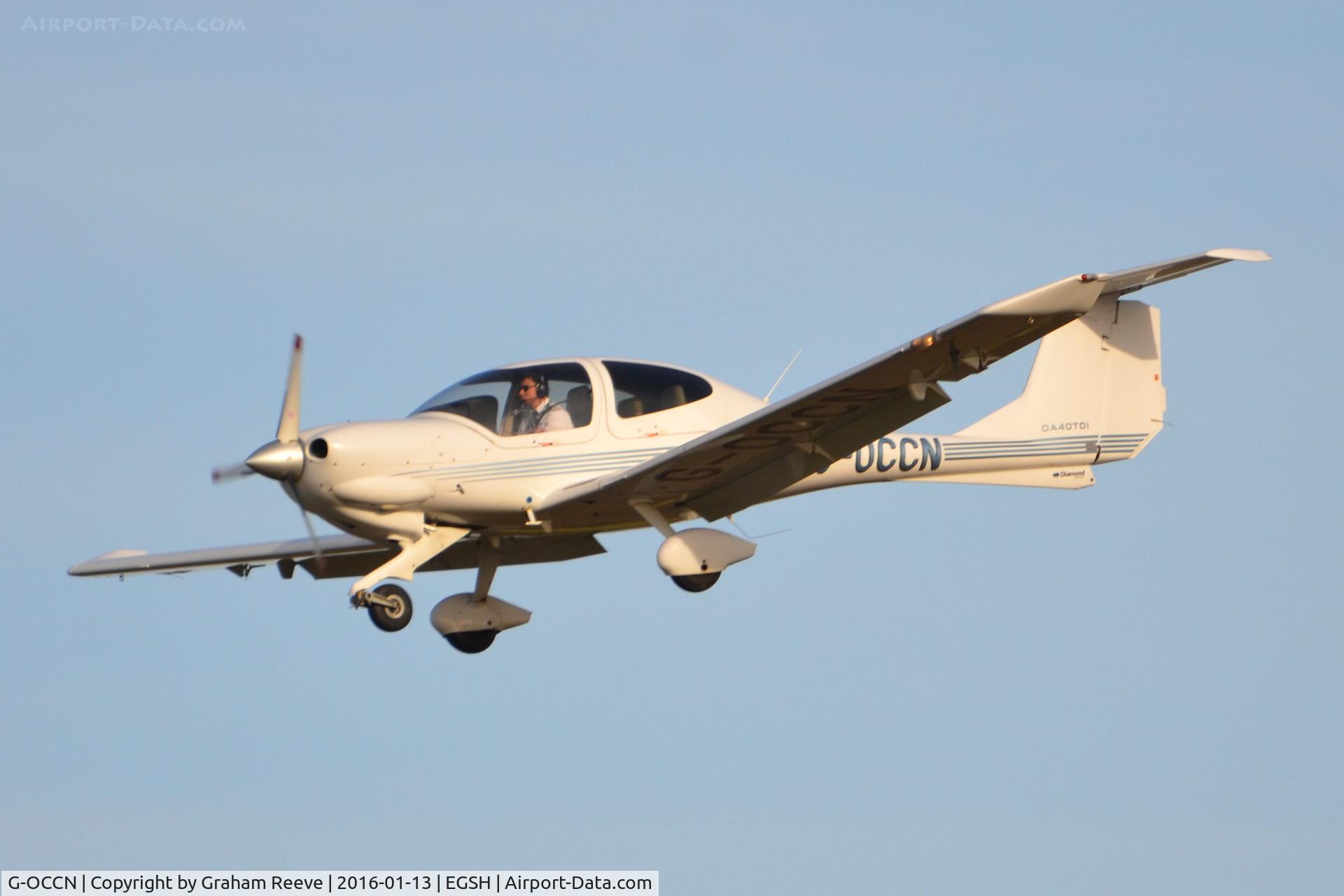 G-OCCN, 2006 Diamond DA-40D Diamond Star C/N D4.241, Landing at Norwich.