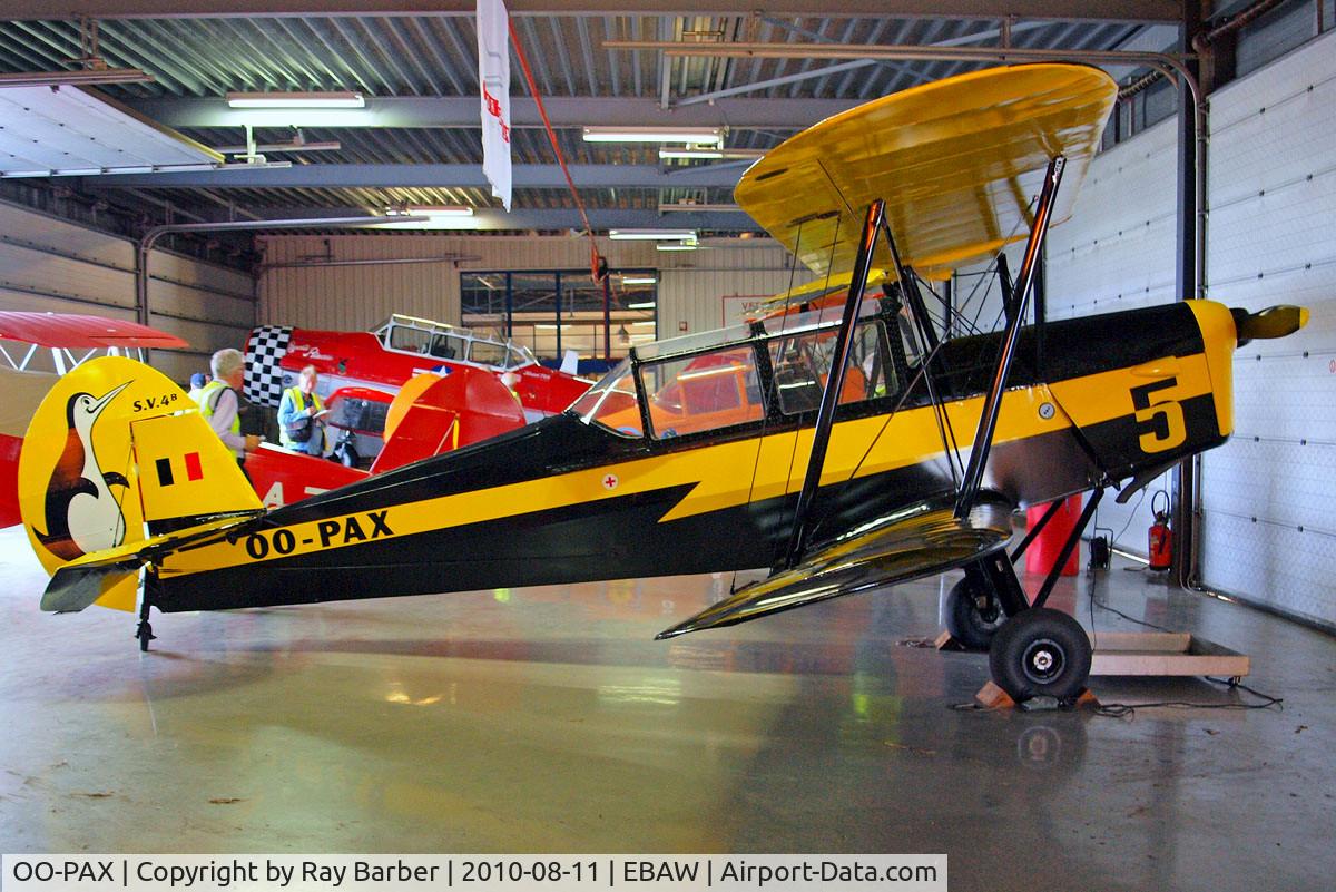 OO-PAX, 1948 Stampe-Vertongen SV-4B C/N 1147, Stampe et Vertongen Stampe SV.4B [1147] Antwerp-Deurne~OO 11/08/2010