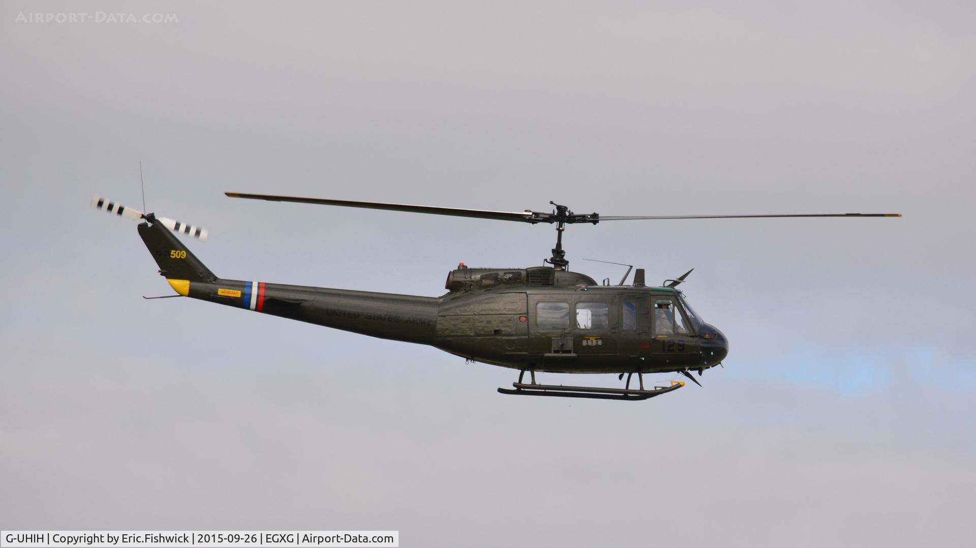 G-UHIH, 1972 Bell UH-1H Iroquois C/N 13208, x. 72-21509 at The Yorkshire Air Show, Church Fenton, Sept. 2015.