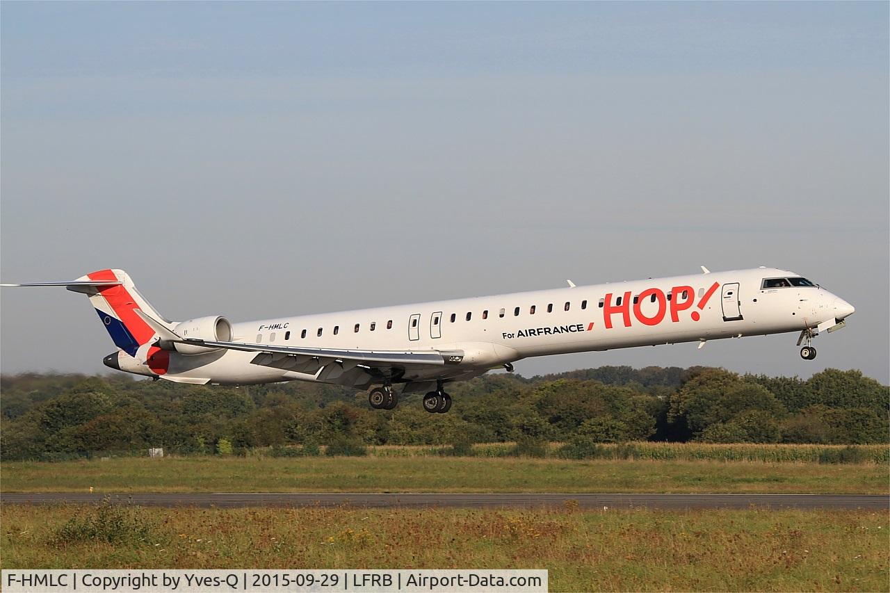 F-HMLC, 2010 Bombardier CRJ-1000EL NG (CL-600-2E25) C/N 19006, Bombardier CRJ-1000, On final rwy 07R, Brest-Bretagne Airport (LFRB-BES)