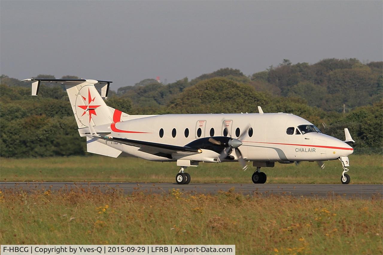 F-HBCG, 1993 Beech 1900D C/N UE-70, Beech 1900D, Take off run rwy 07R, Brest-Bretagne Airport (LFRB-BES)